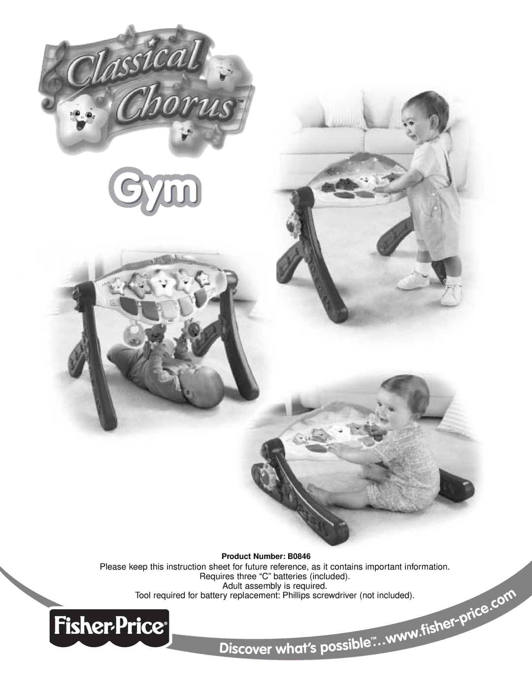 Fisher-Price B0846 instruction sheet Gym 