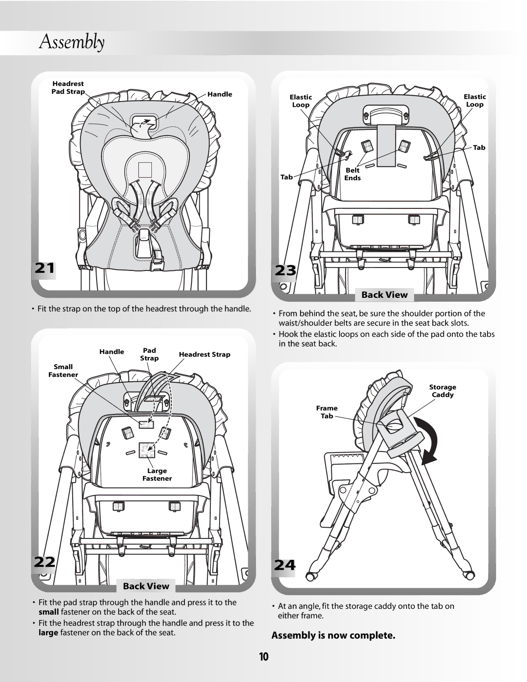 Fisher-Price B2105, B0326 instruction sheet Back View 