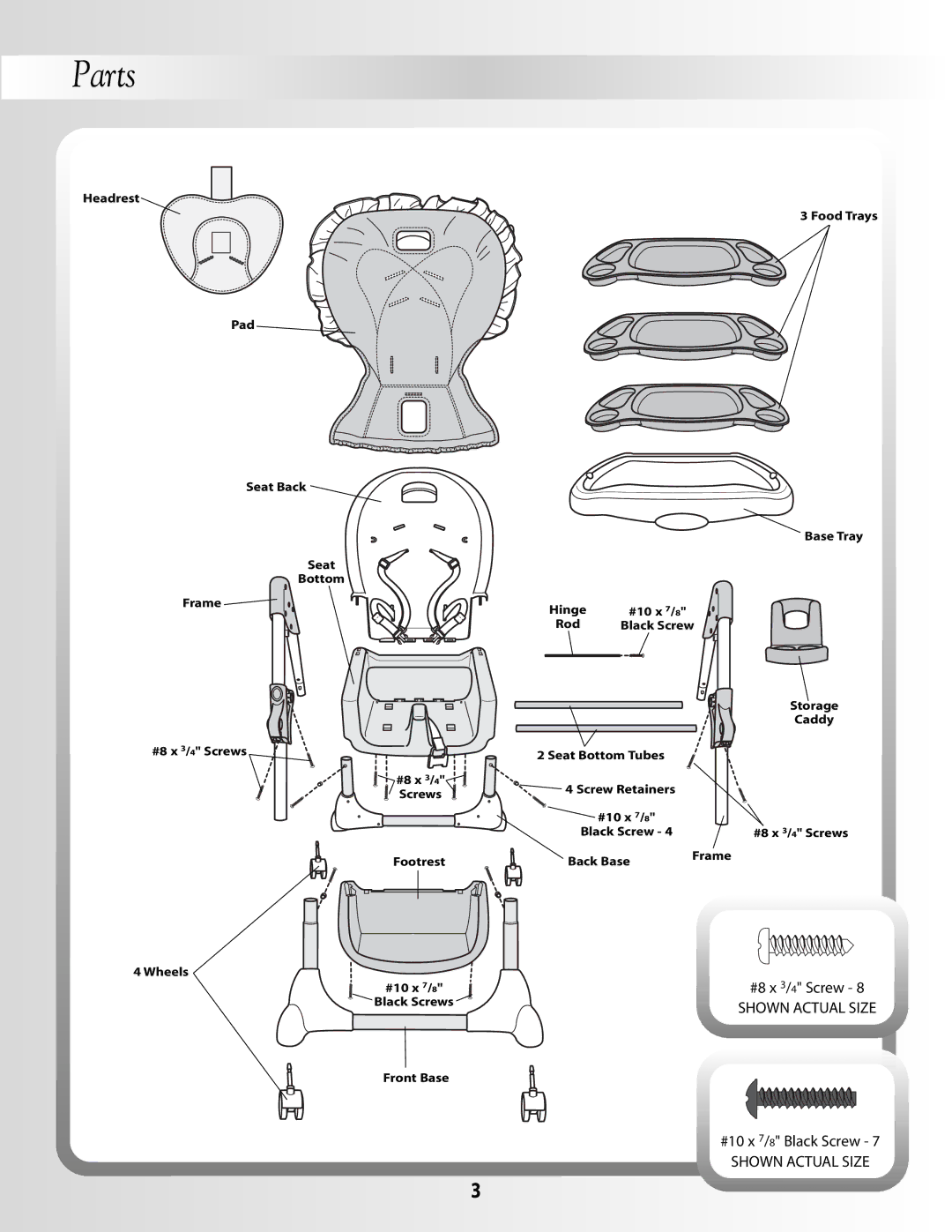 Fisher-Price B0326, B2105 instruction sheet Parts 