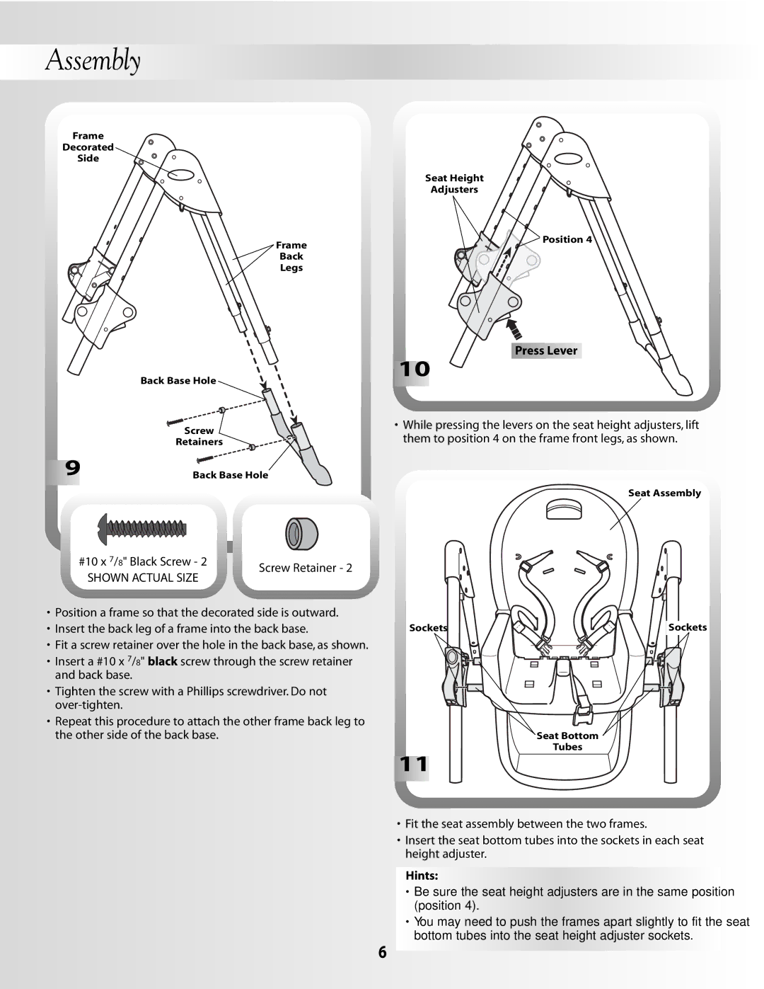 Fisher-Price B2105, B0326 instruction sheet Press Lever, Hints 