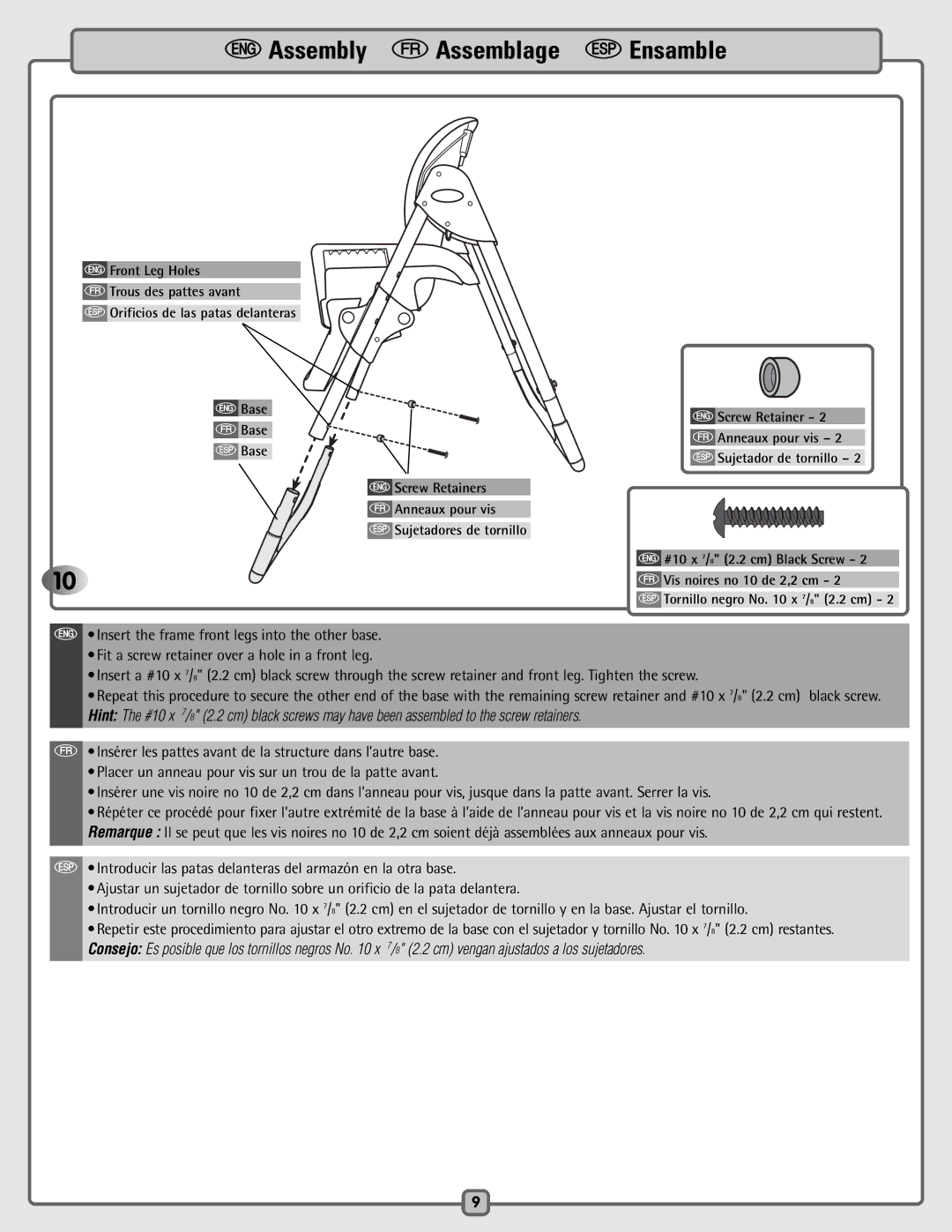 Fisher-Price C5936, B2875, C4630, C4634, 79638 manual EAssembly fAssemblage SEnsamble 