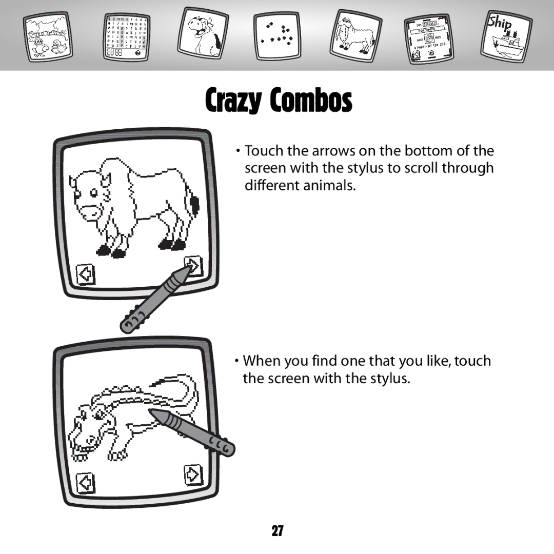 Fisher-Price B8287 owner manual Crazy Combos 