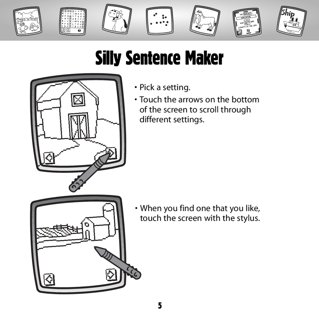 Fisher-Price B8287 owner manual Silly Sentence Maker 