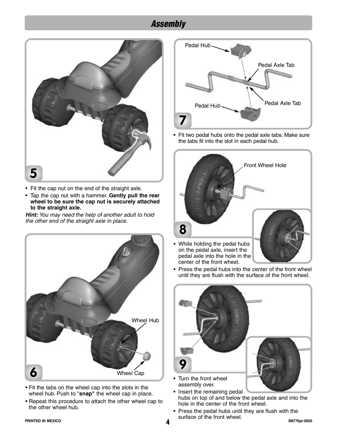 Fisher-Price instruction sheet B8776pr-0920 