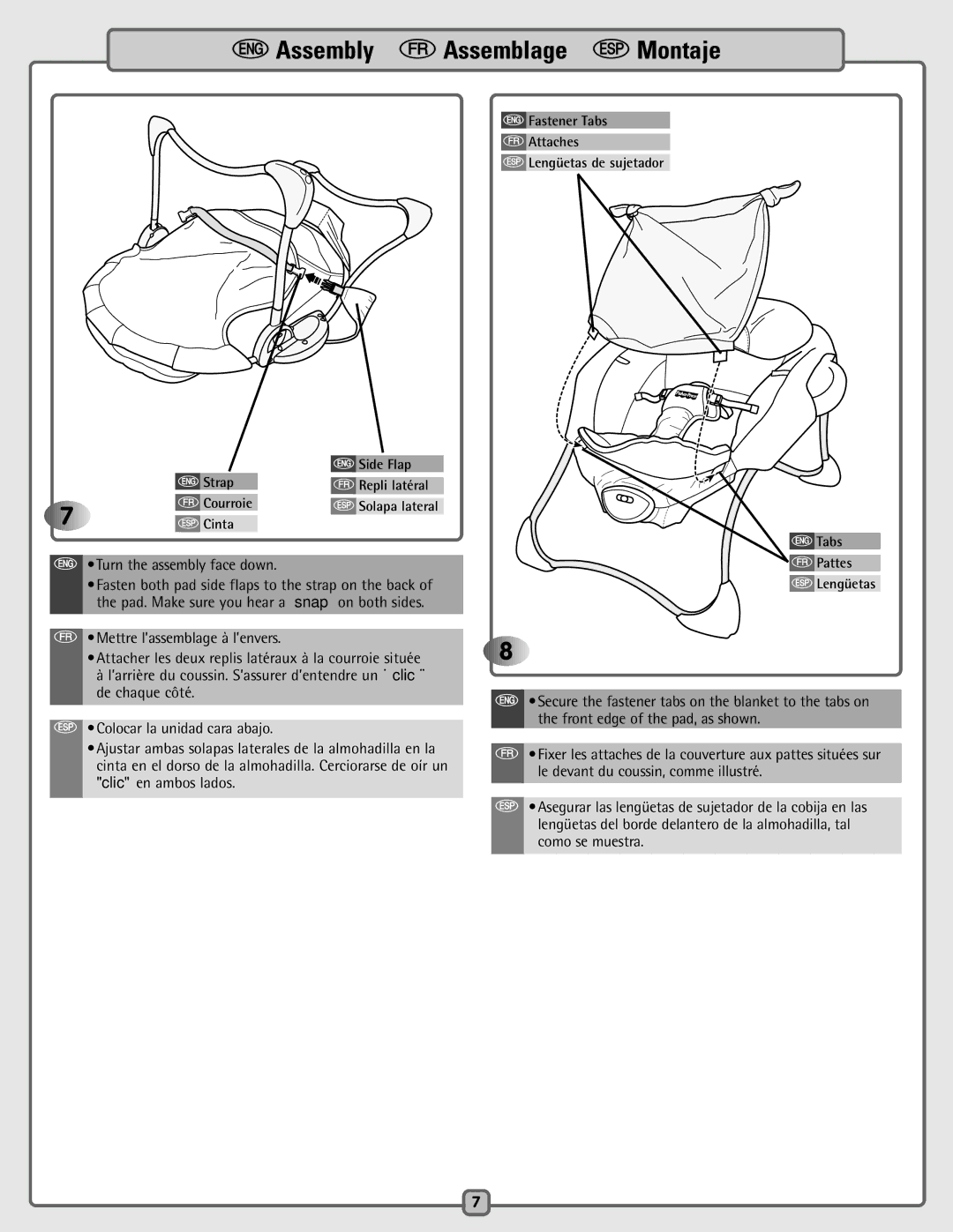 Fisher-Price B8786 instruction sheet Turn the assembly face down 