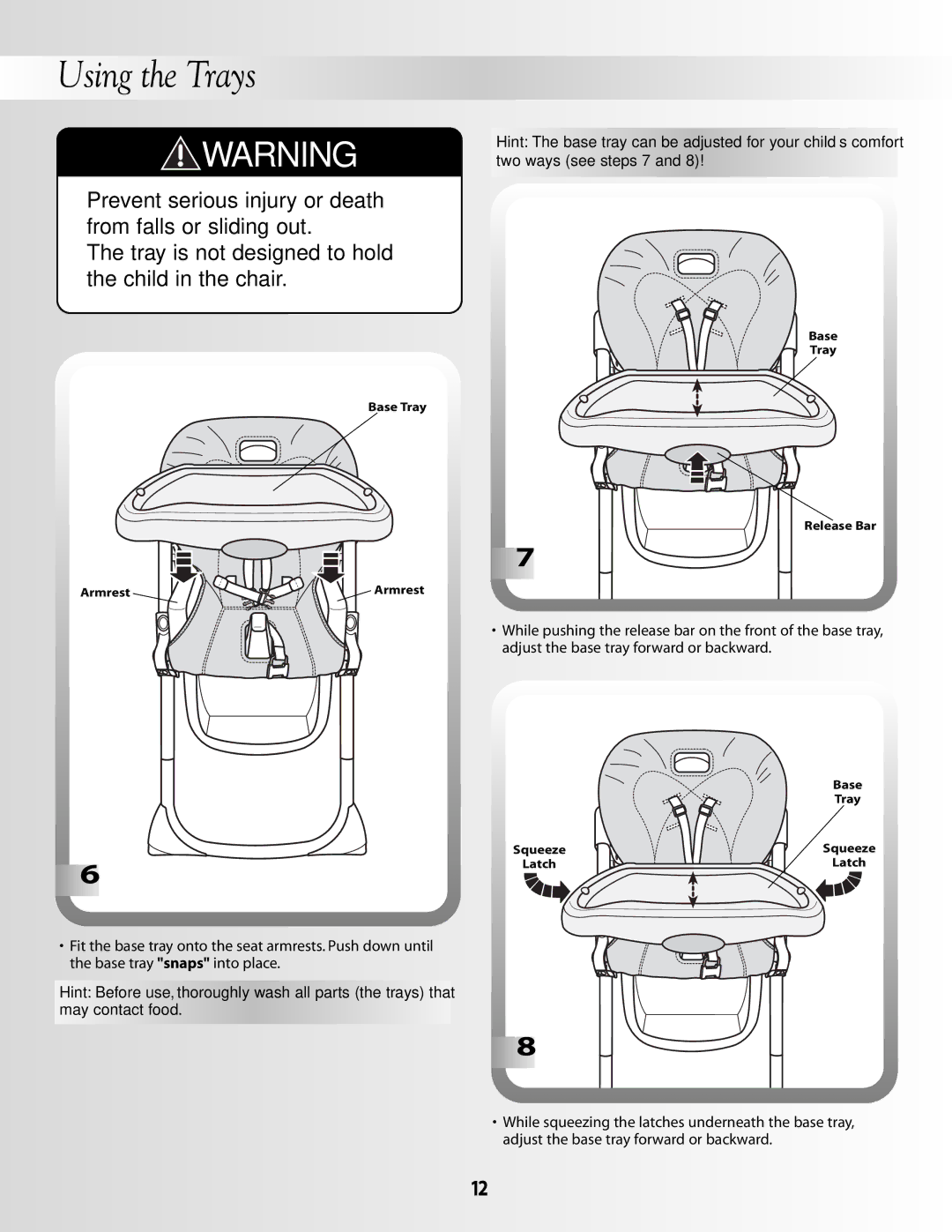 Fisher-Price B8866 manual Using the Trays 