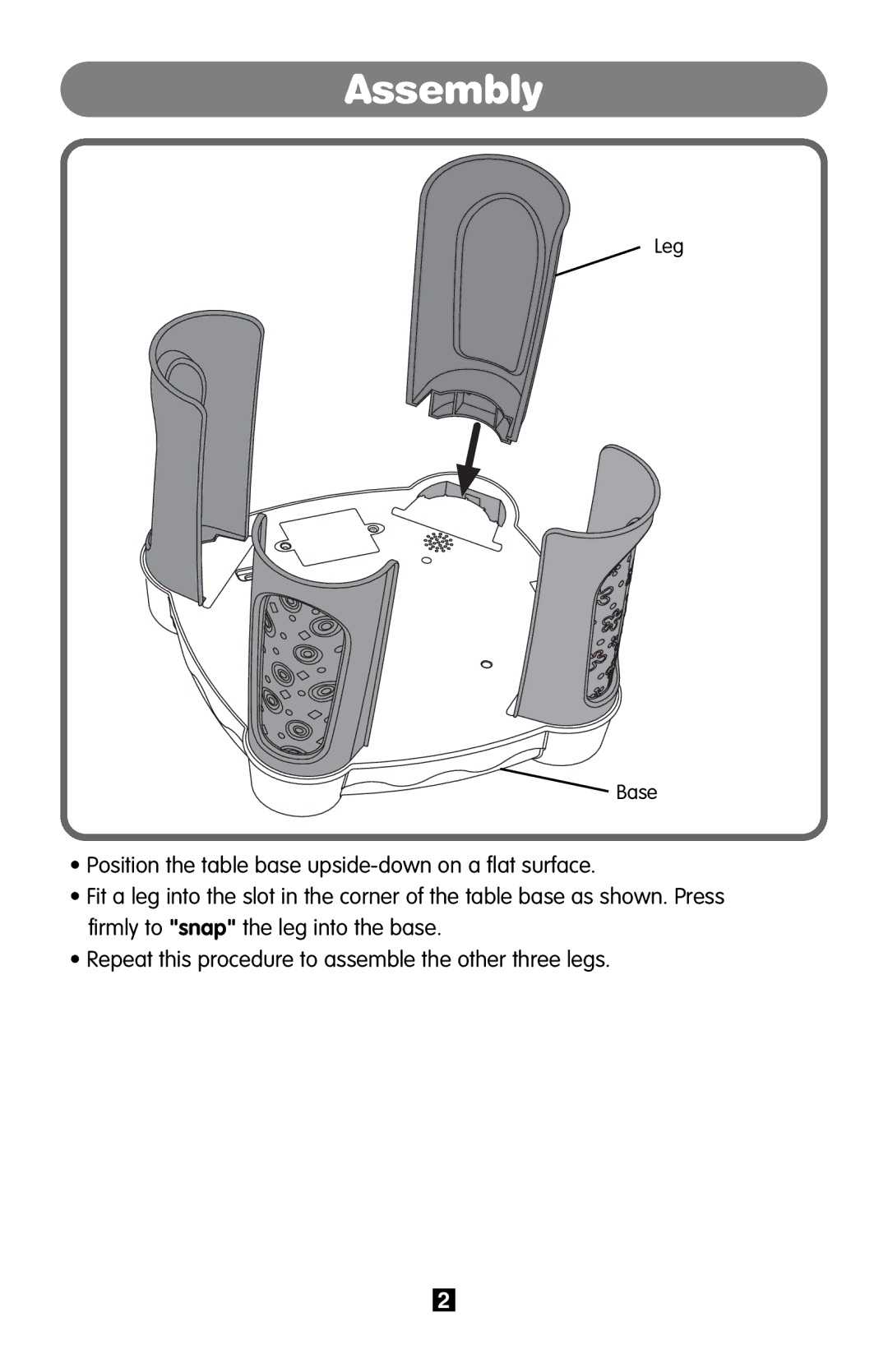 Fisher-Price B9001 instruction sheet Assembly 