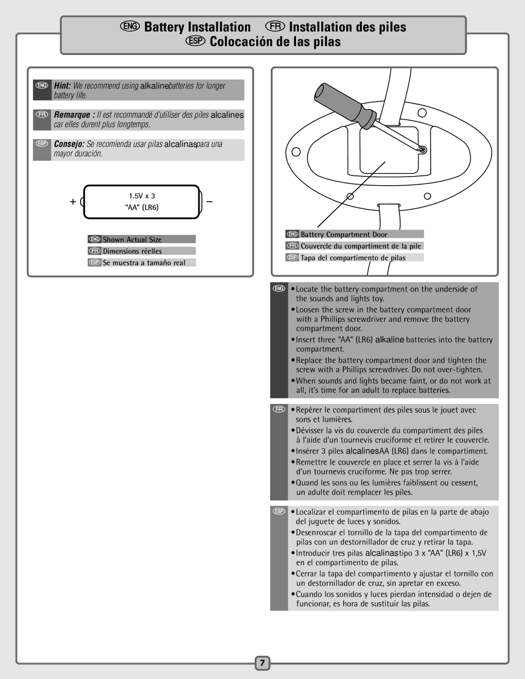 Fisher-Price B9639 instruction sheet 