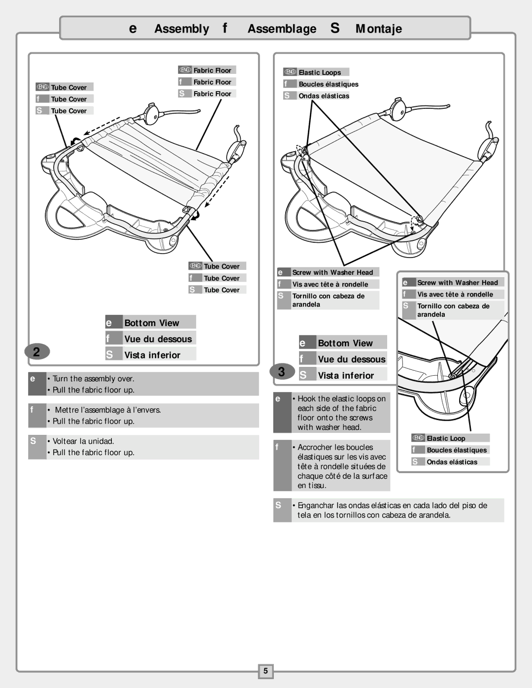 Fisher-Price B9759 instruction sheet Vista inferior 