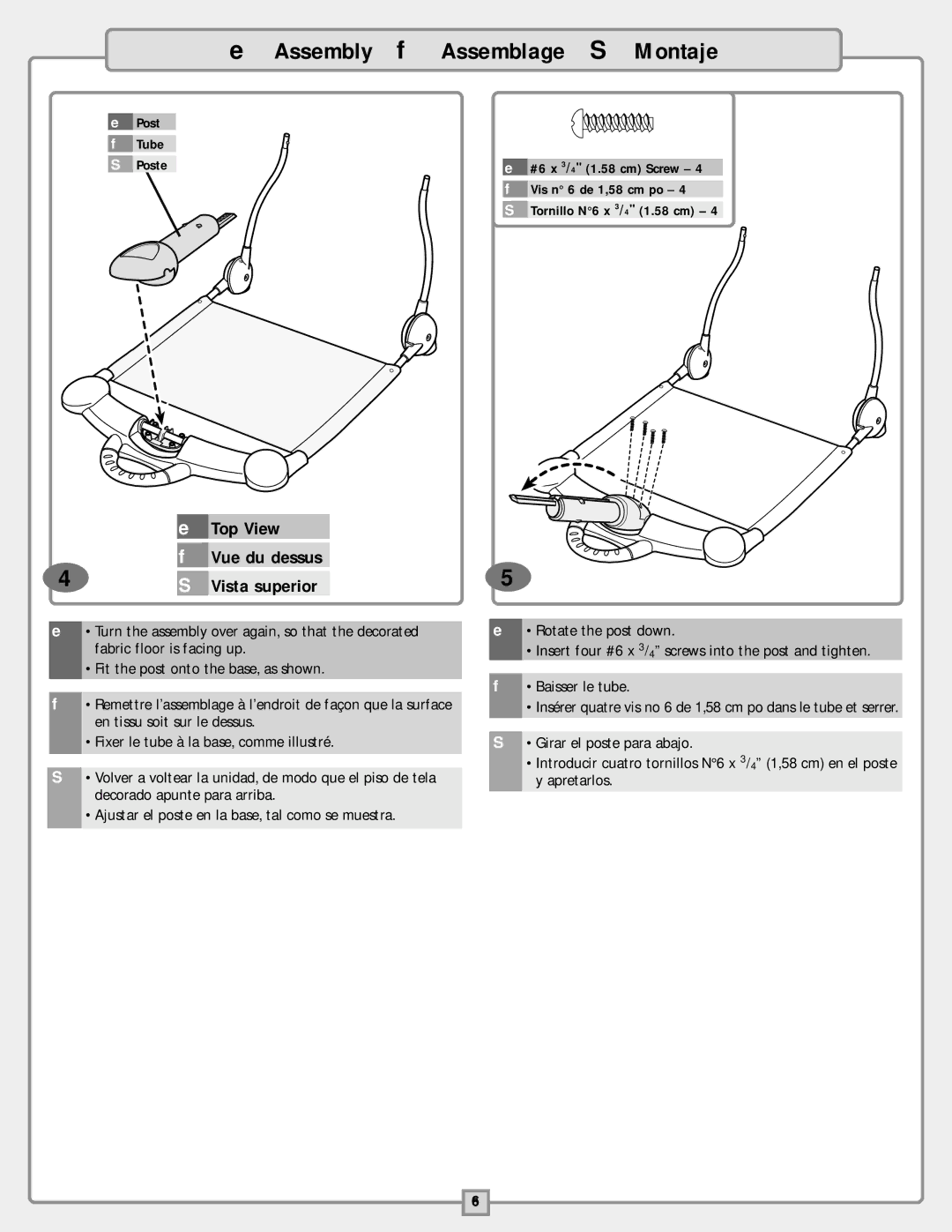 Fisher-Price B9759 instruction sheet Top View 