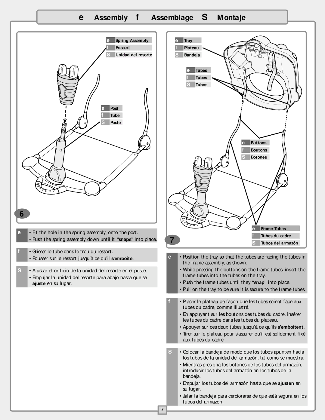 Fisher-Price B9759 instruction sheet Ajuste en su lugar 