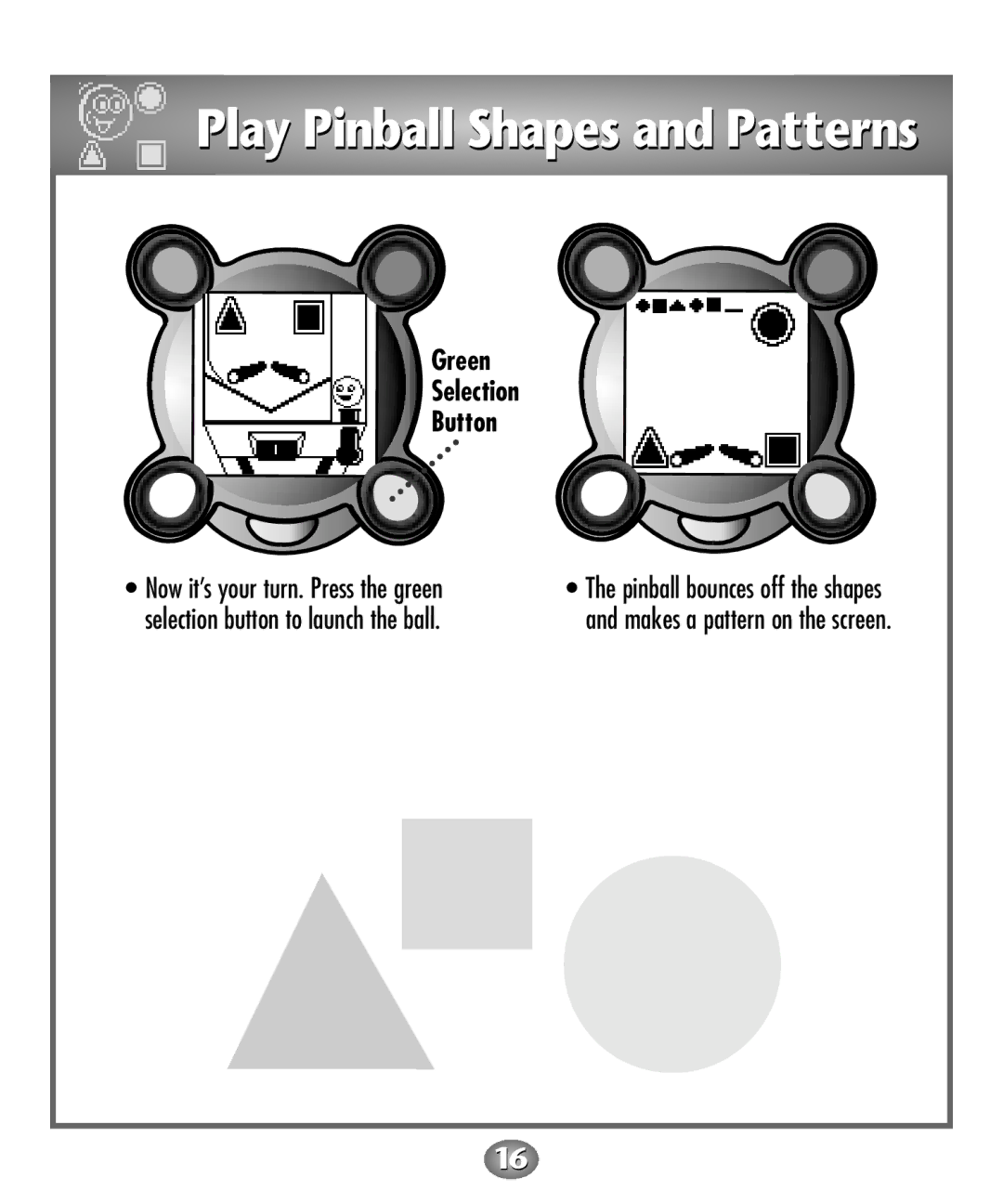 Fisher-Price Baby Toy manual Play Pinball Shapes and Patterns 