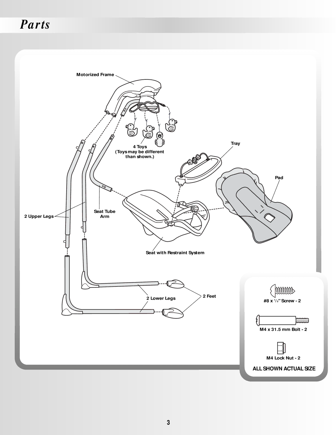 Fisher-Price BO639 instruction sheet Parts 