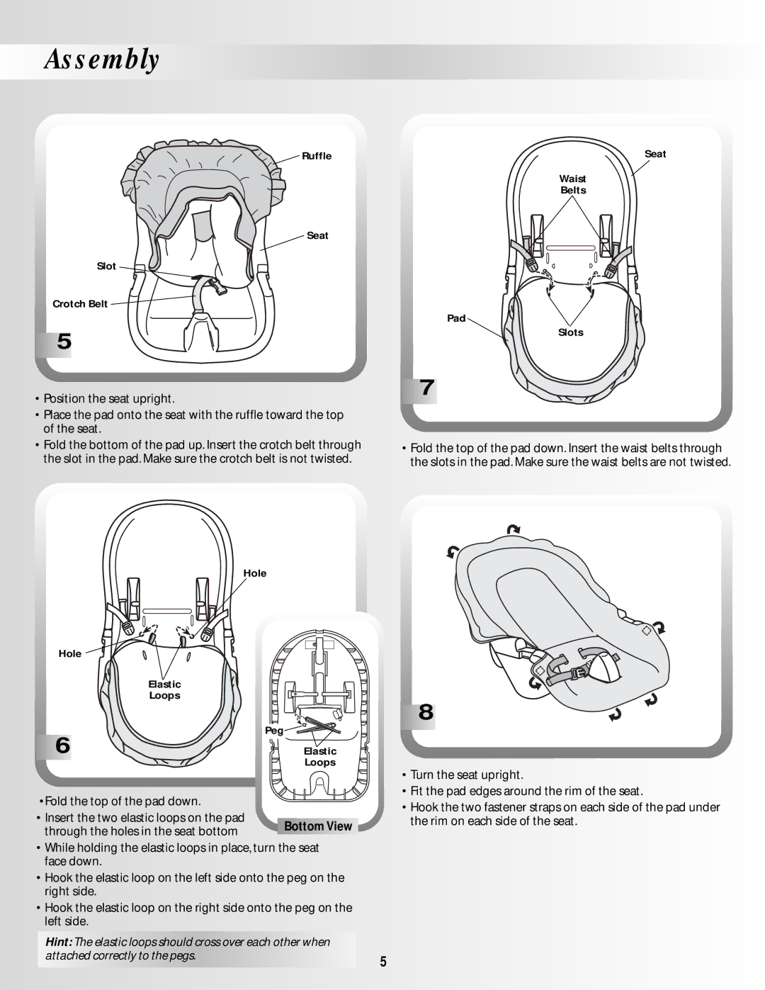 Fisher-Price BO639 instruction sheet Attached correctly to the pegs 