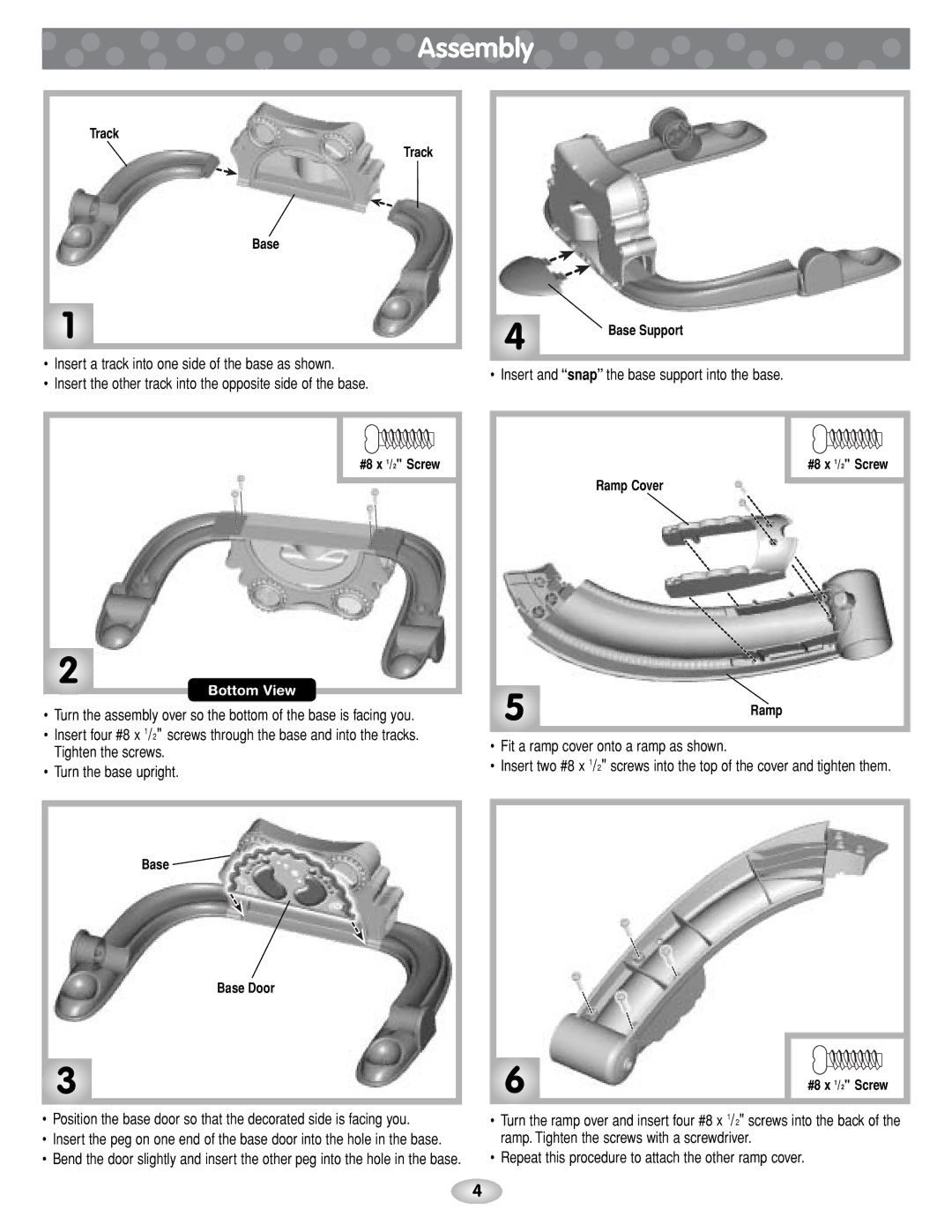 Fisher-Price C1454 instruction sheet Assembly 