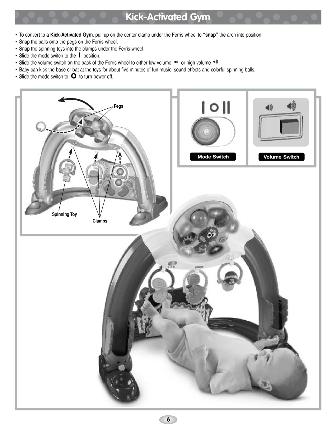 Fisher-Price C1454 instruction sheet Kick-Activated Gym 