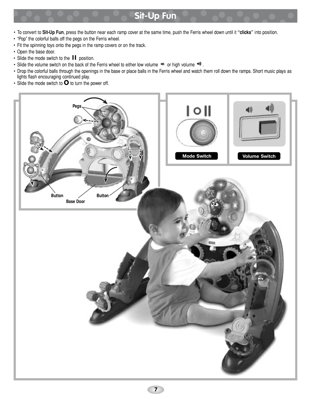 Fisher-Price C1454 instruction sheet Sit-Up Fun 