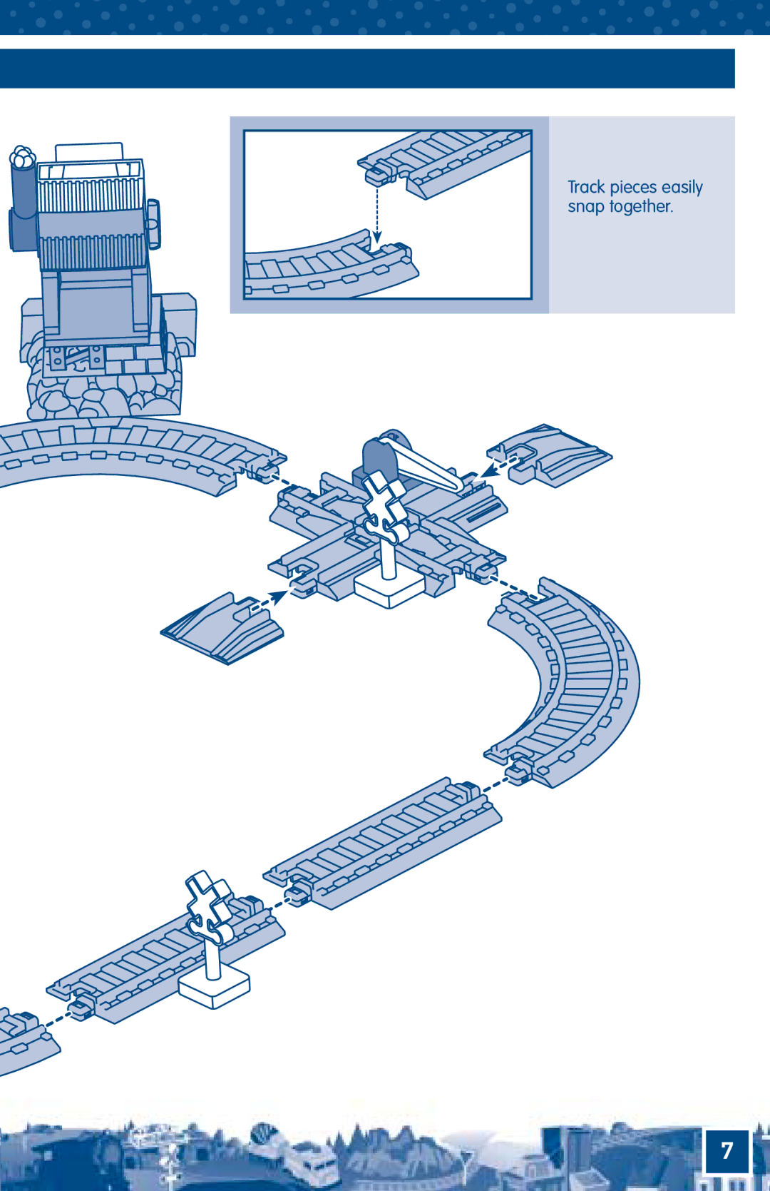 Fisher-Price C1857 manual Track pieces easily snap together 