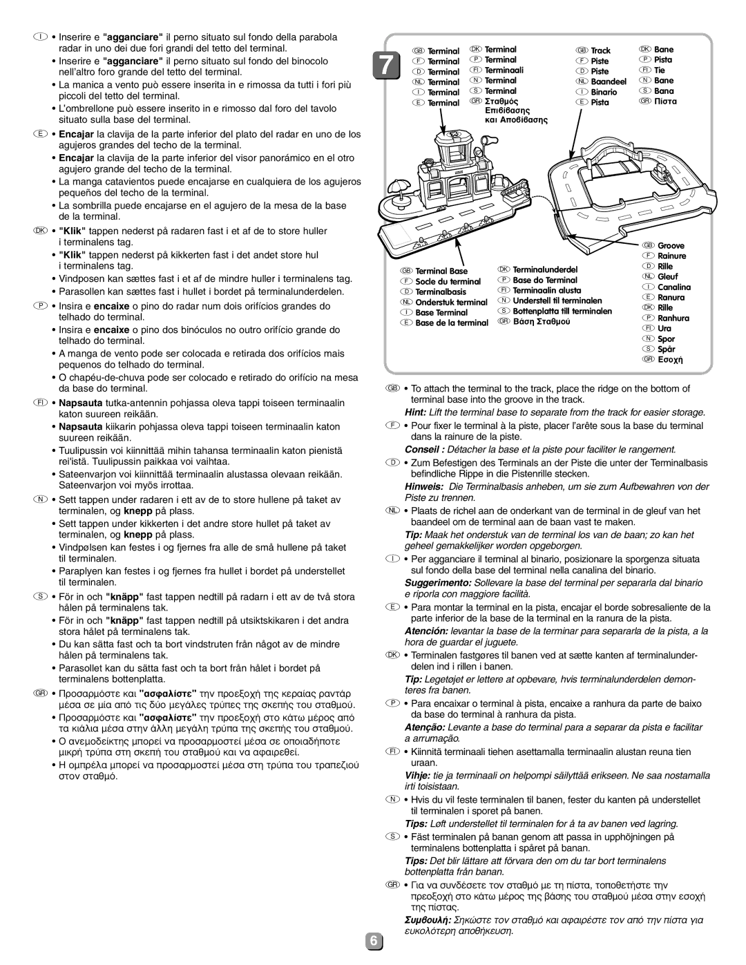 Fisher-Price C4780 instruction sheet Da base do terminal 