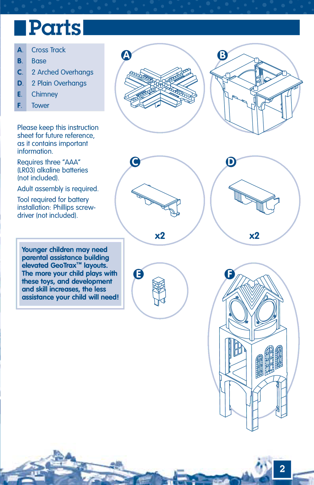 Fisher-Price C5218 manual Parts, Adult assembly is required 