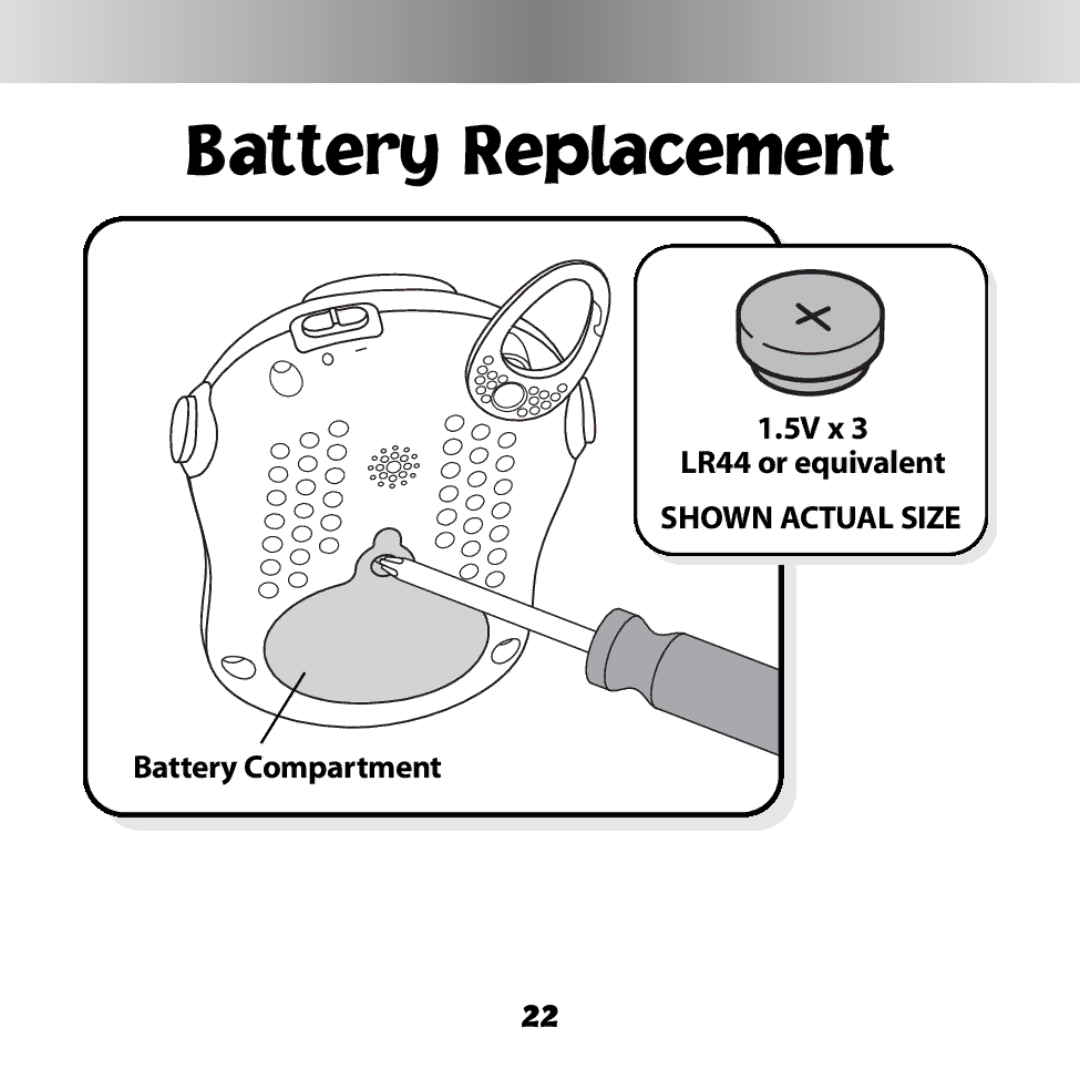 Fisher-Price C6503 owner manual Battery Replacement 