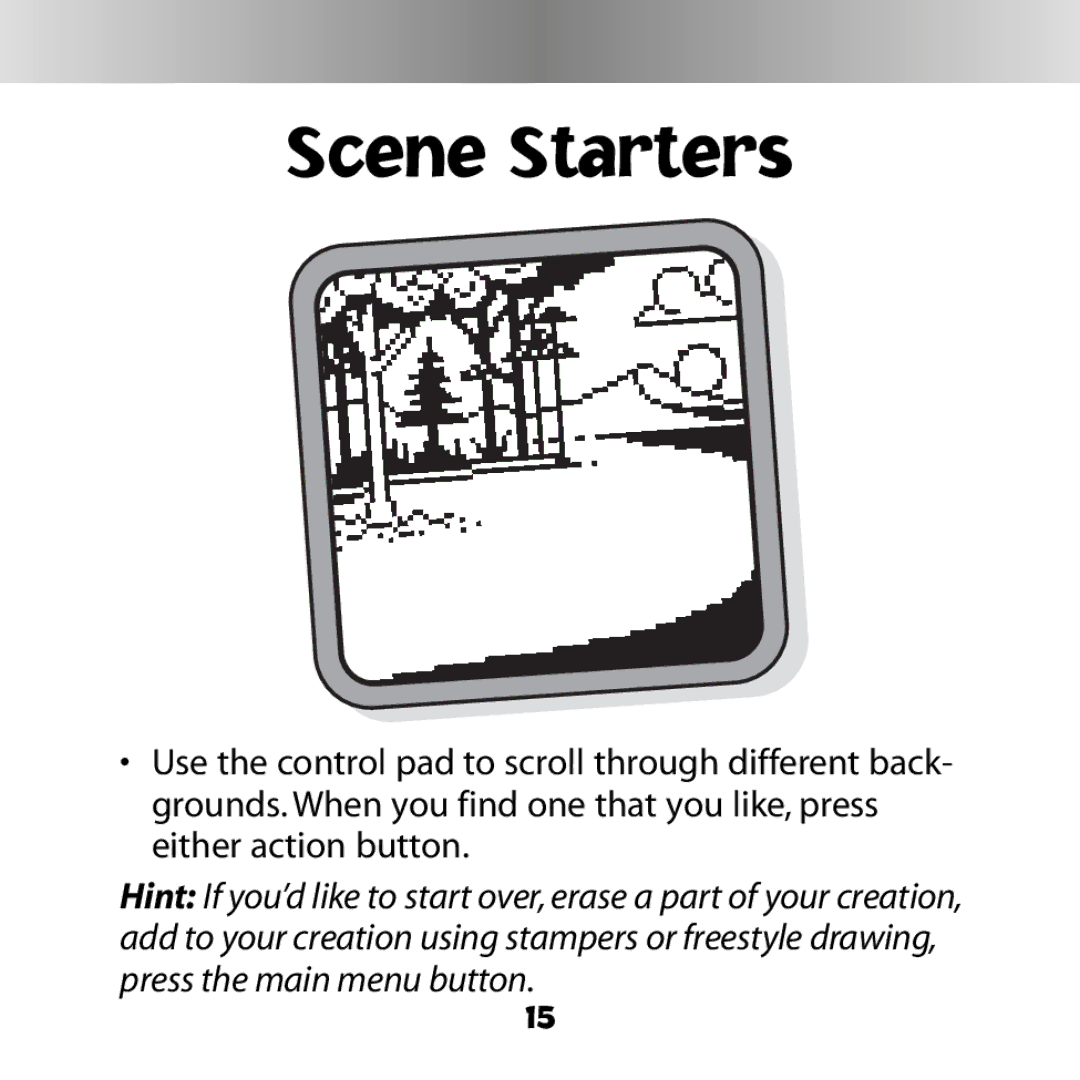 Fisher-Price C6506 owner manual Scene Starters 