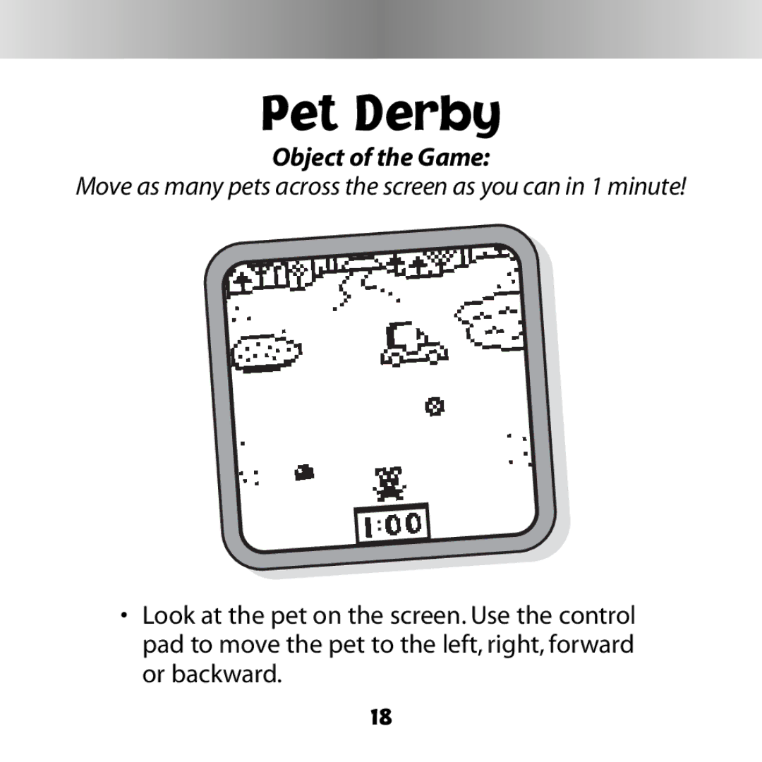 Fisher-Price C6506 owner manual Pet Derby, Object of the Game 