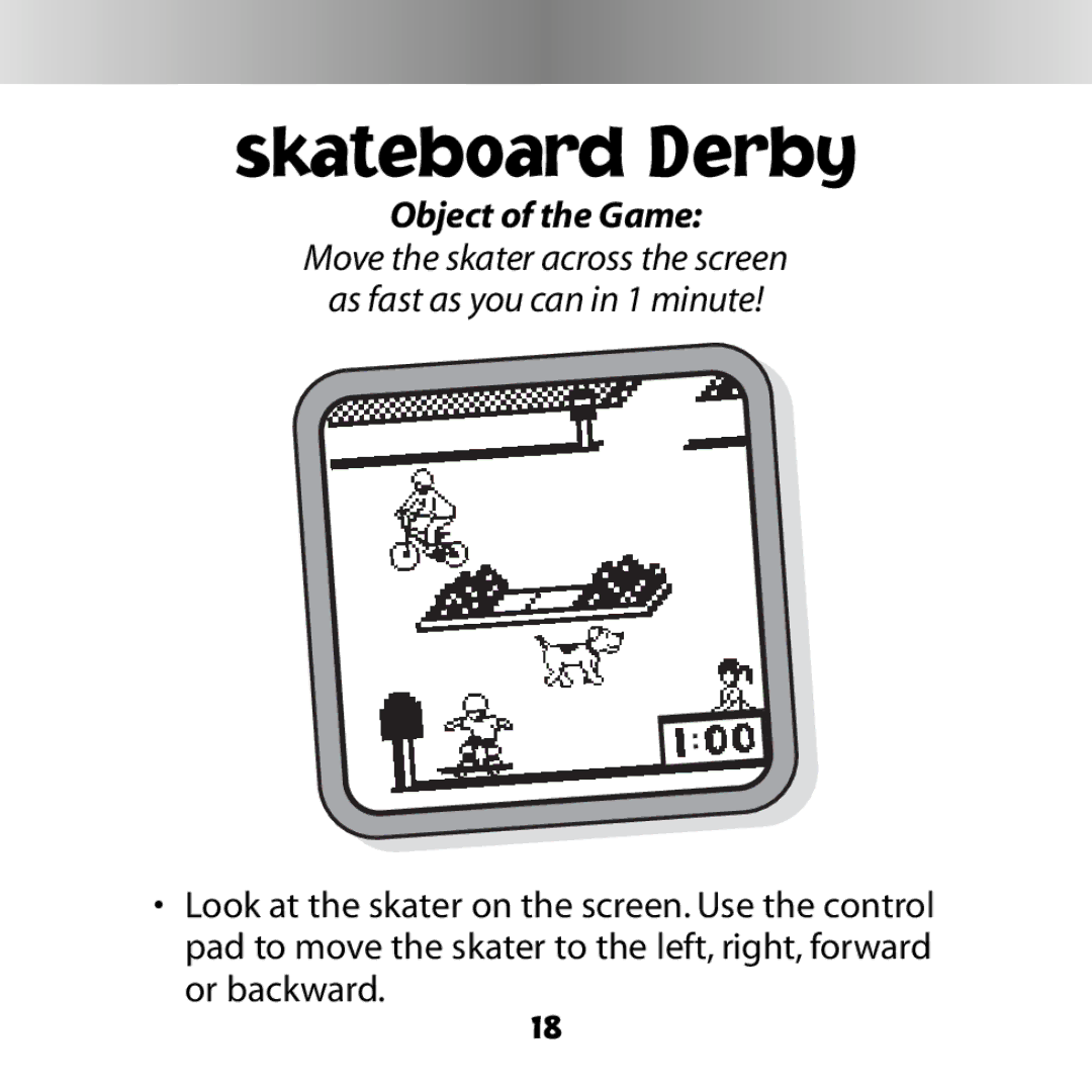 Fisher-Price C6508 owner manual Skateboard Derby, Object of the Game 