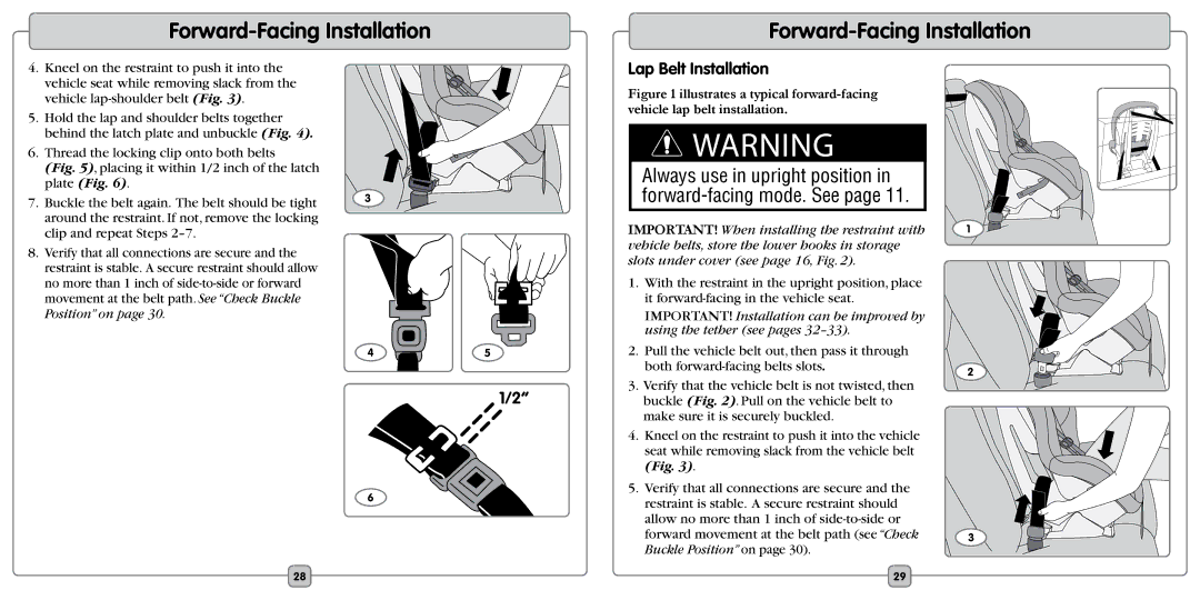 Fisher-Price EF20B manual Forward-Facing Installation 