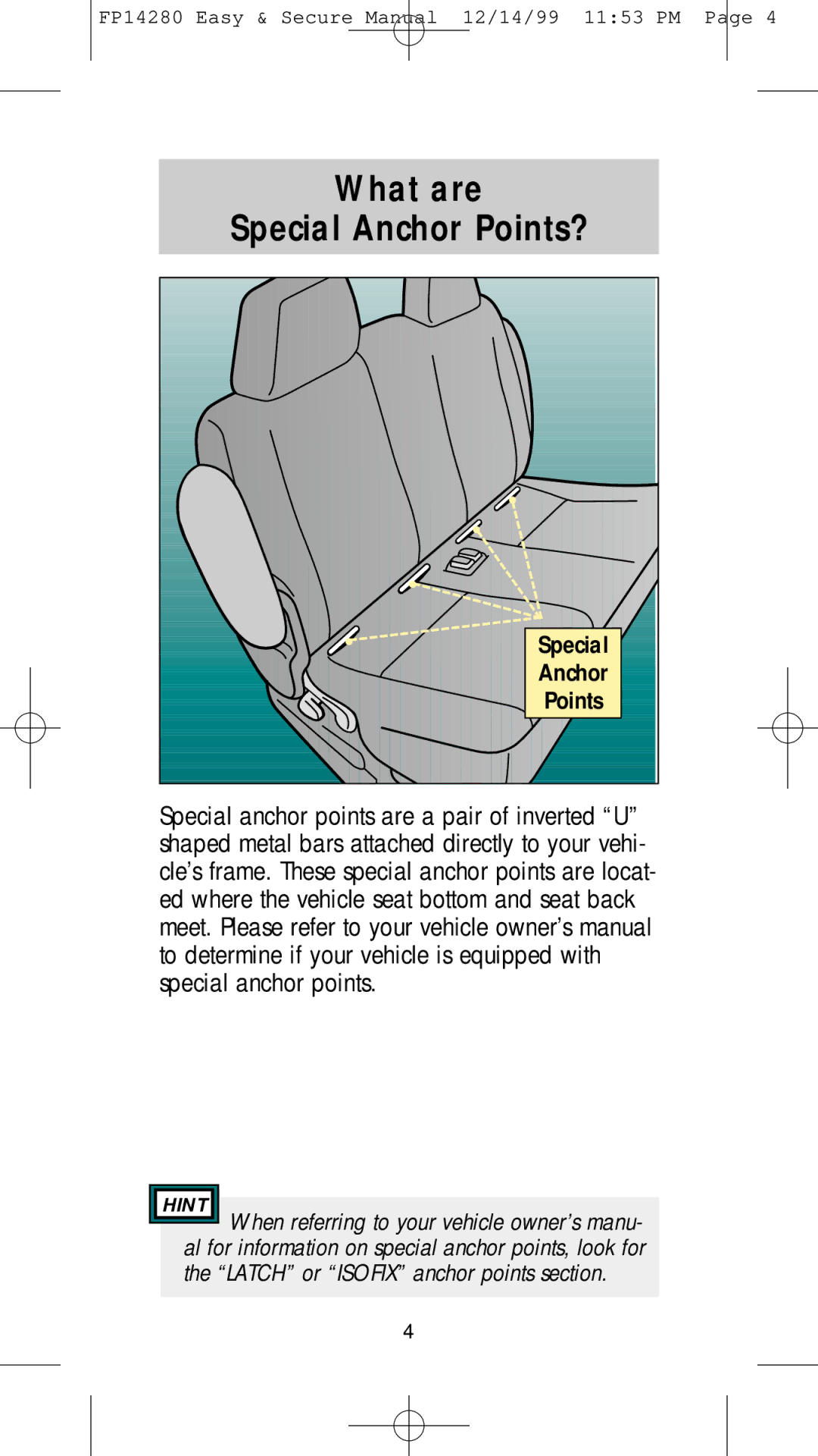 Fisher-Price FP14280 manual What are Special Anchor Points?, Hint 