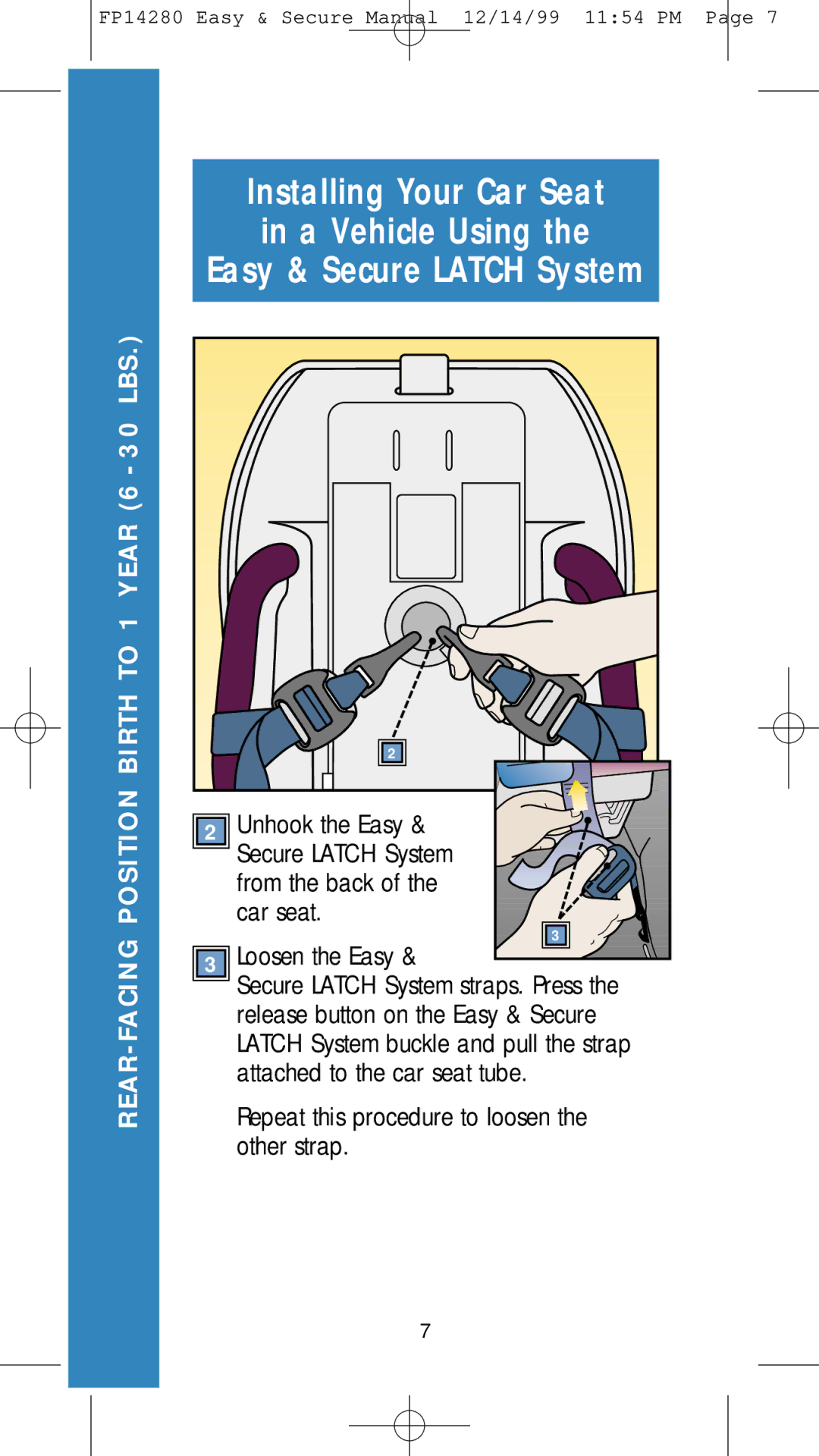 Fisher-Price FP14280 manual Repeat this procedure to loosen the other strap 