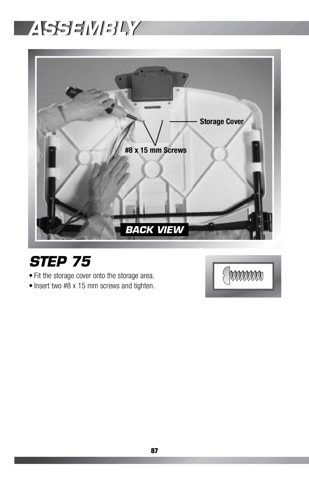 Fisher-Price H0127, C4492 owner manual Storage Cover #8 x 15 mm Screws 