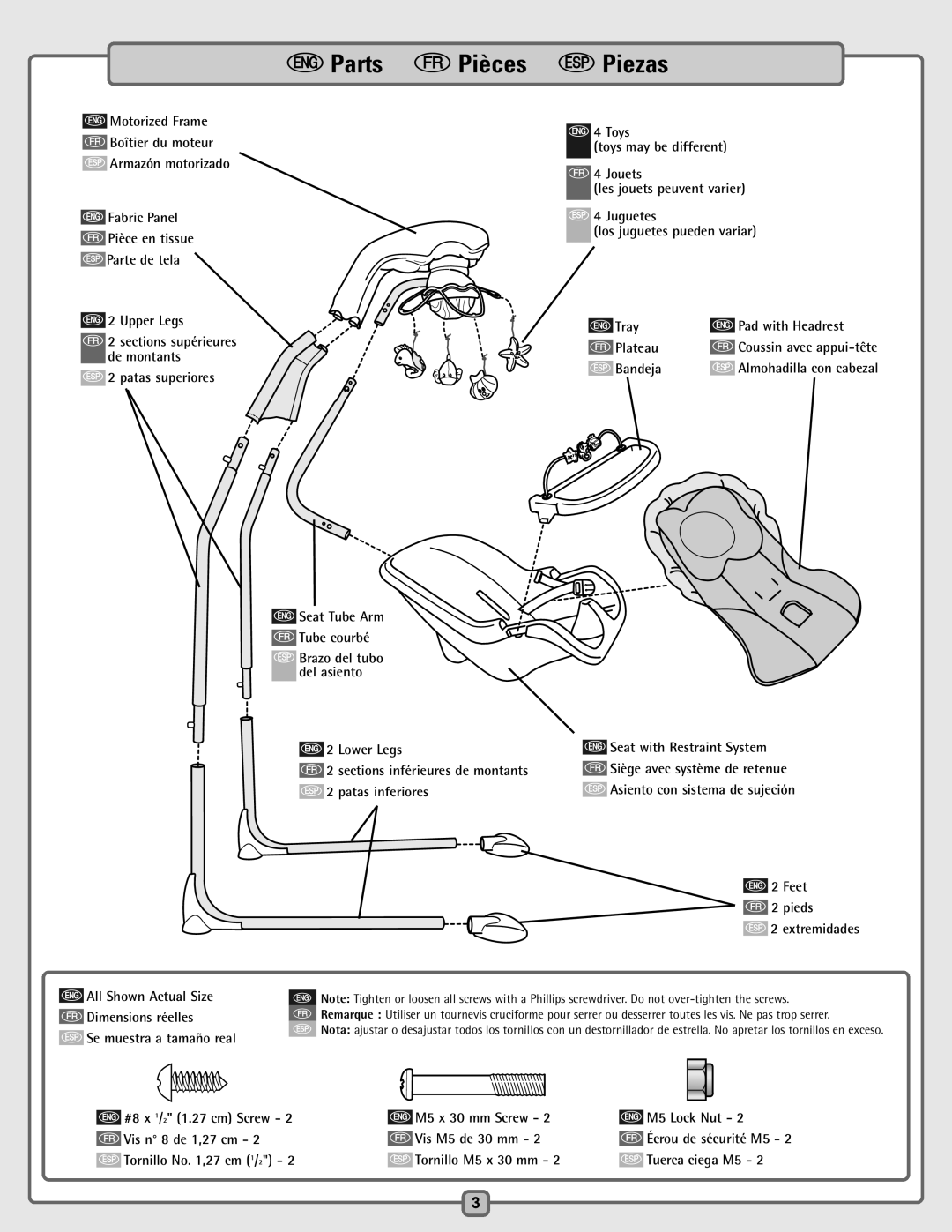 Fisher-Price H0795 instruction sheet EParts fPièces SPiezas, Bandeja 