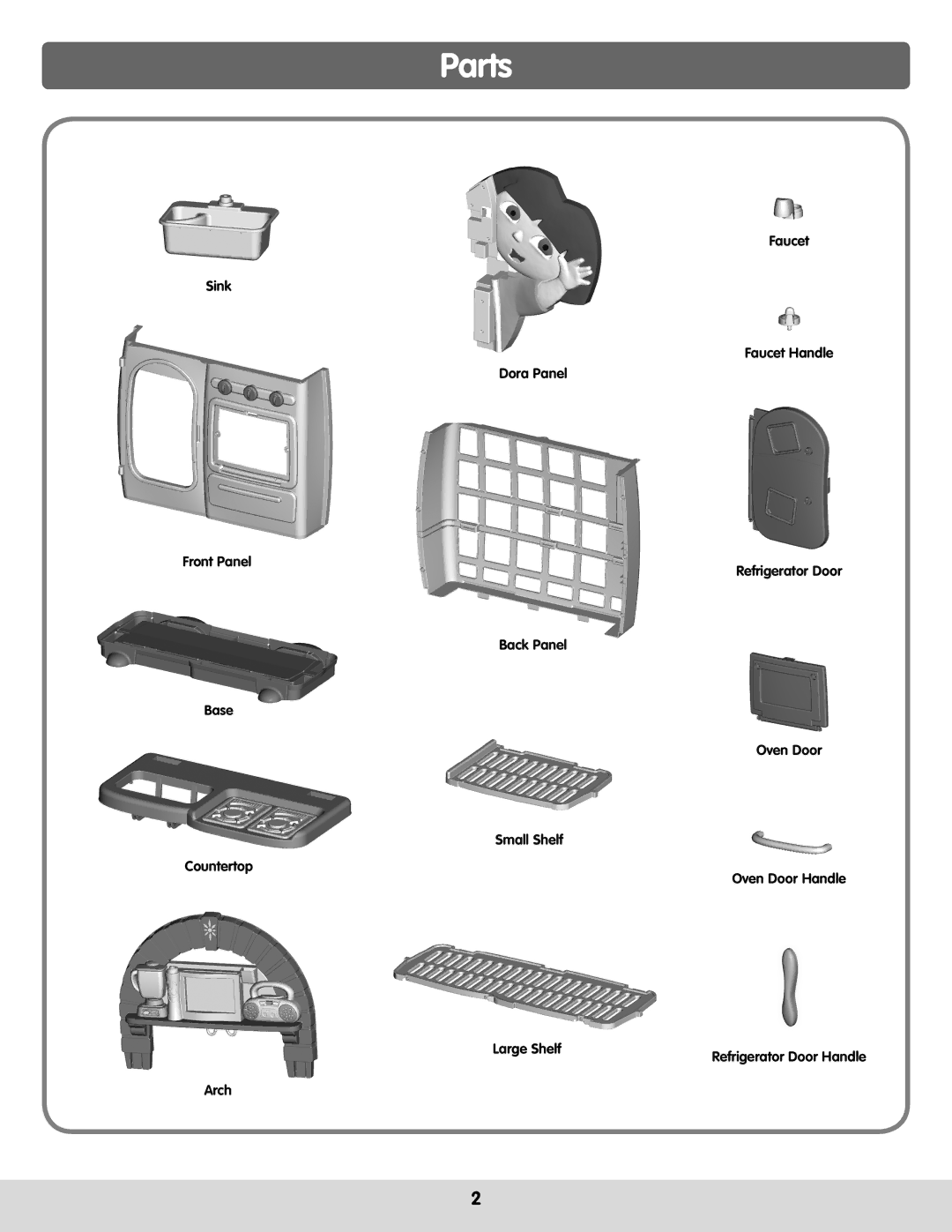 Fisher-Price H1581 instruction sheet Parts 