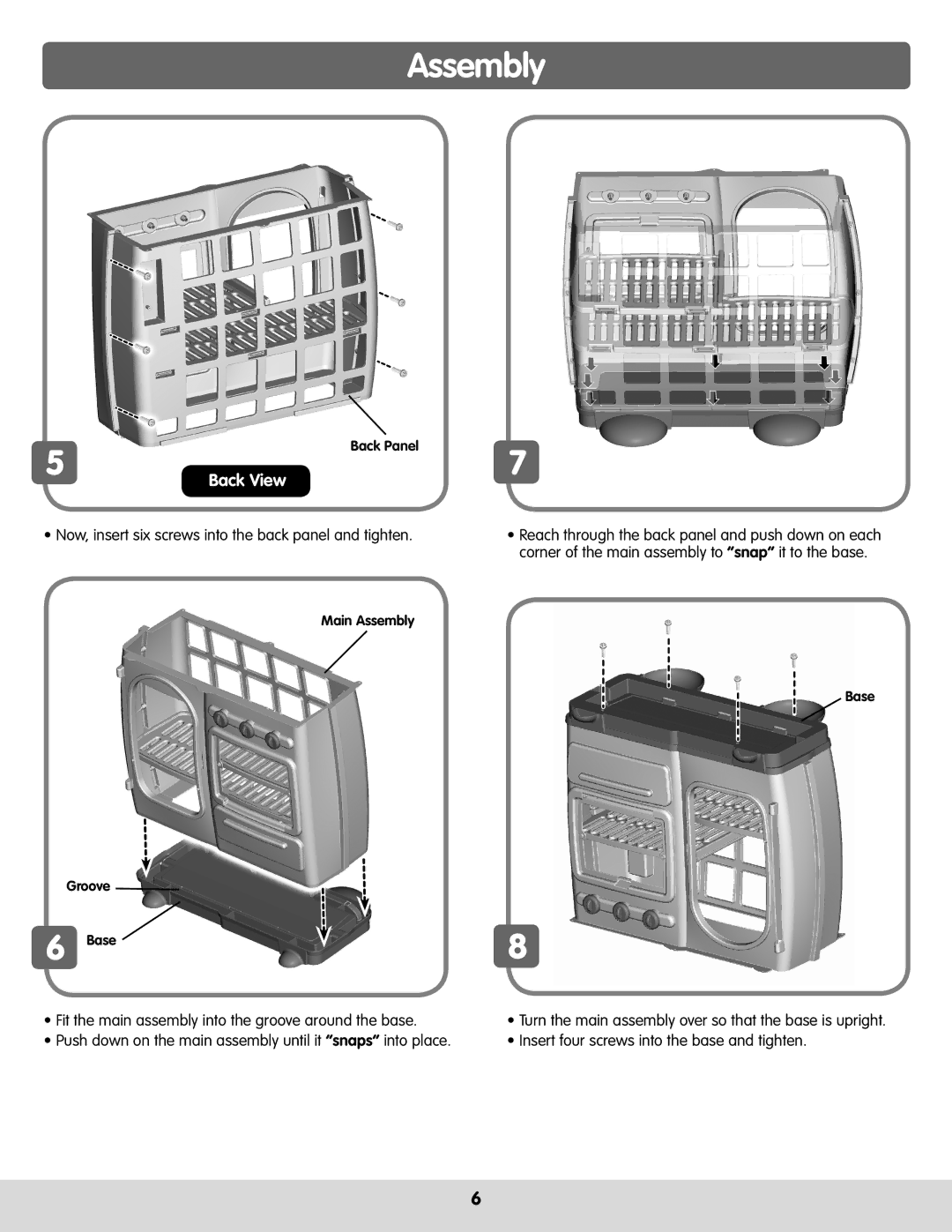 Fisher-Price H1581 instruction sheet Back View 