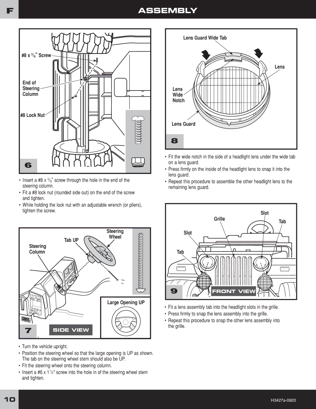 Fisher-Price H3427 owner manual Fassembly 