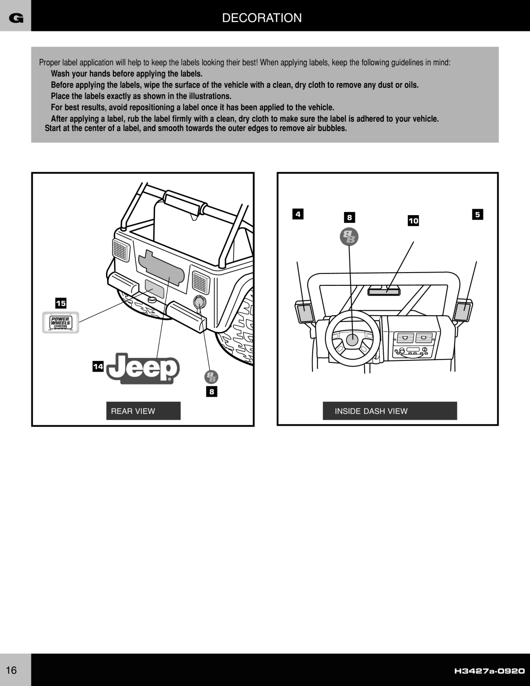 Fisher-Price H3427 owner manual Gdecoration 