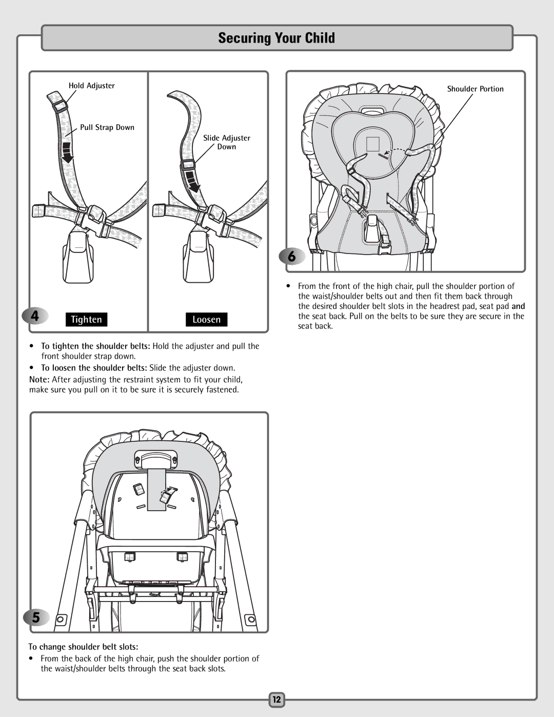 Fisher-Price H4790 manual Tighten, Loosen 