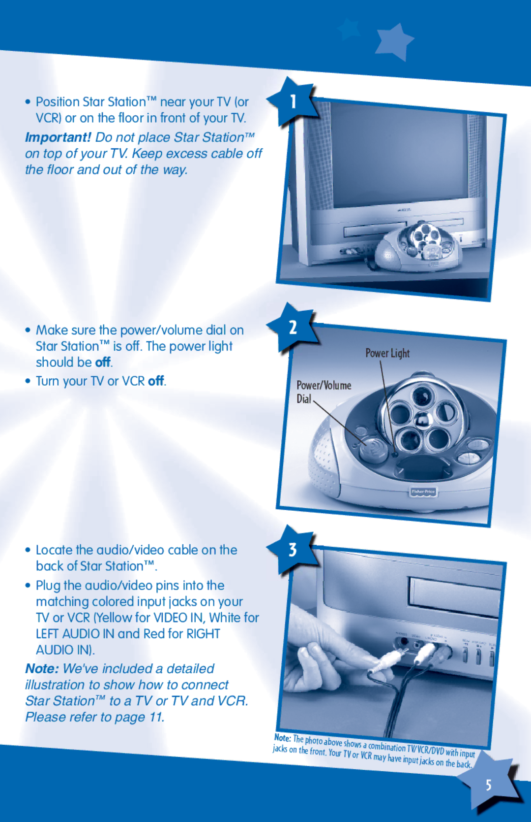 Fisher-Price H6723 instruction sheet Power Light Power/Volume Dial 