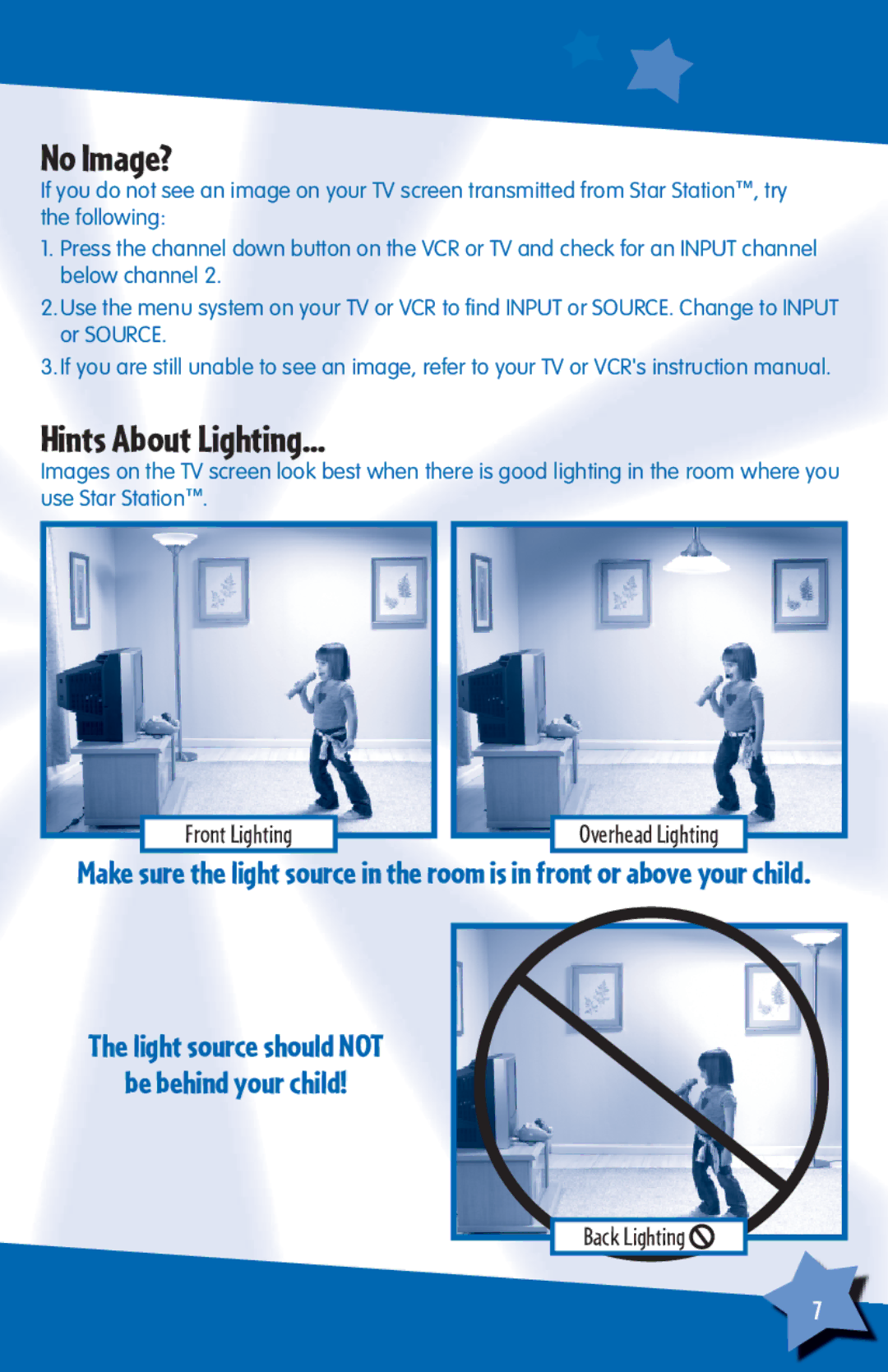 Fisher-Price H6723 instruction sheet No Image?, Hints About Lighting 