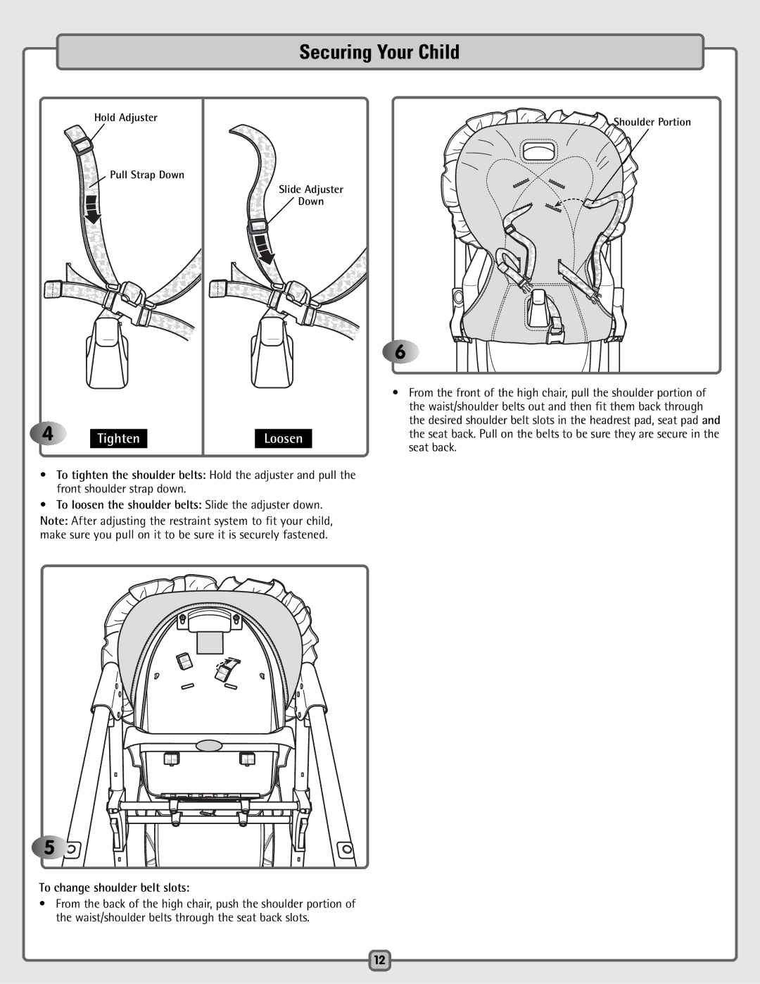 Fisher-Price H7182 manual Tighten, Loosen 