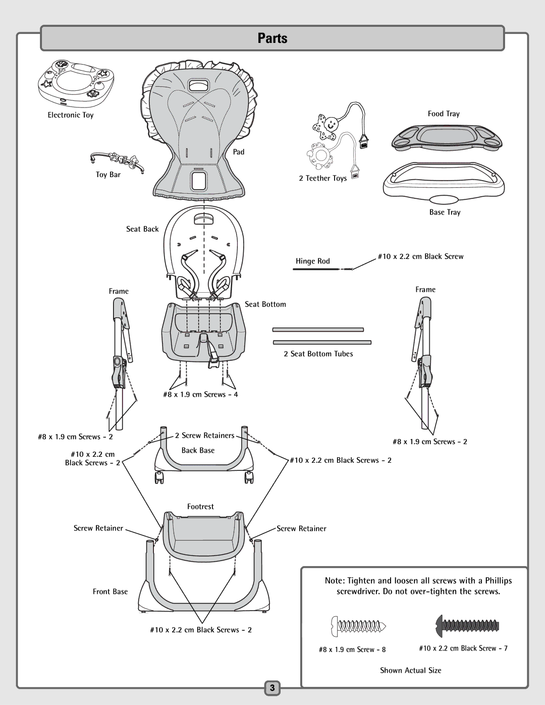 Fisher-Price H7182 manual Parts 