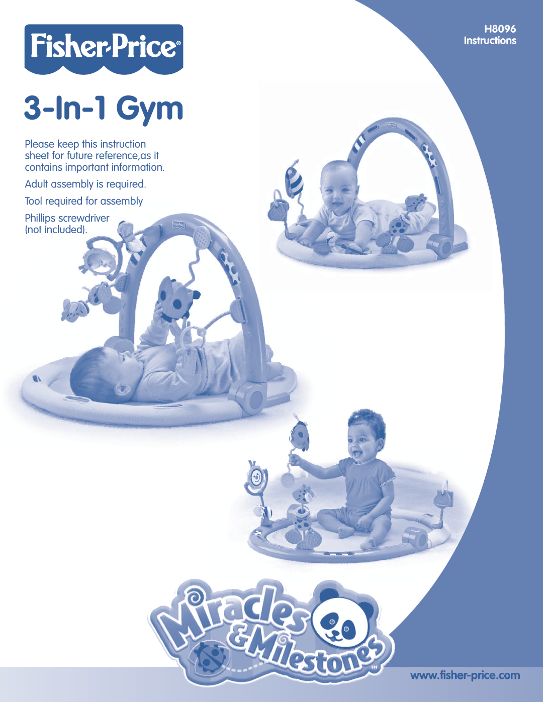 Fisher-Price H8096 instruction sheet In-1 Gym 