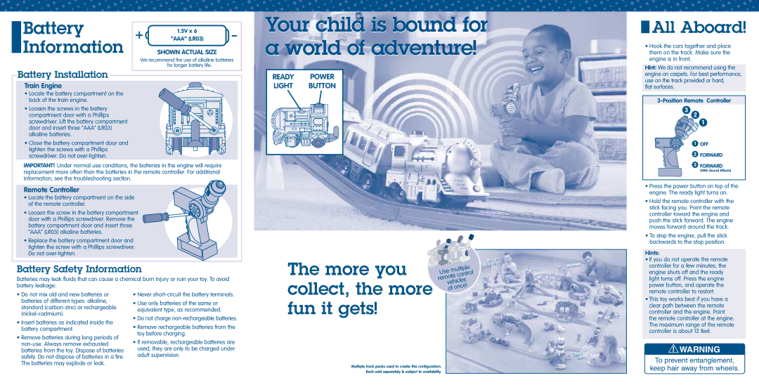 Fisher-Price H8099 instruction sheet Battery Information, More you collect, the more, Fun it gets 