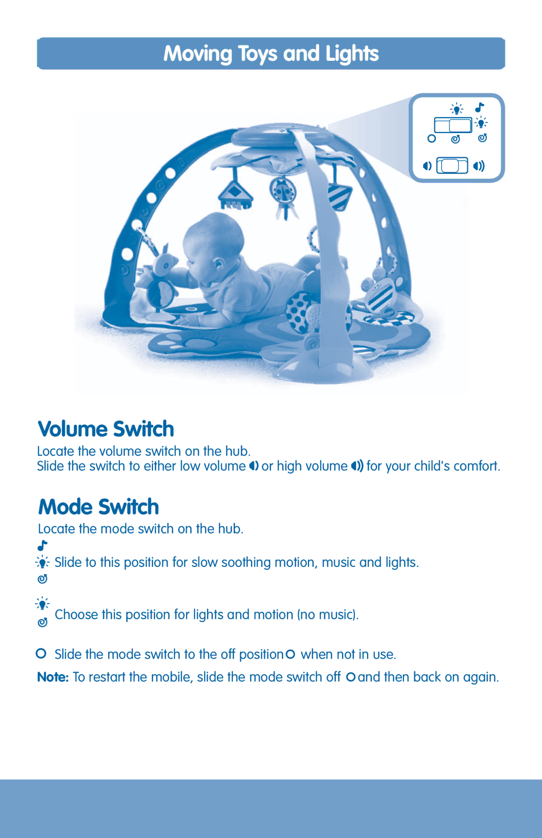 Fisher-Price H8102 instruction sheet Moving Toys and Lights, Volume Switch 