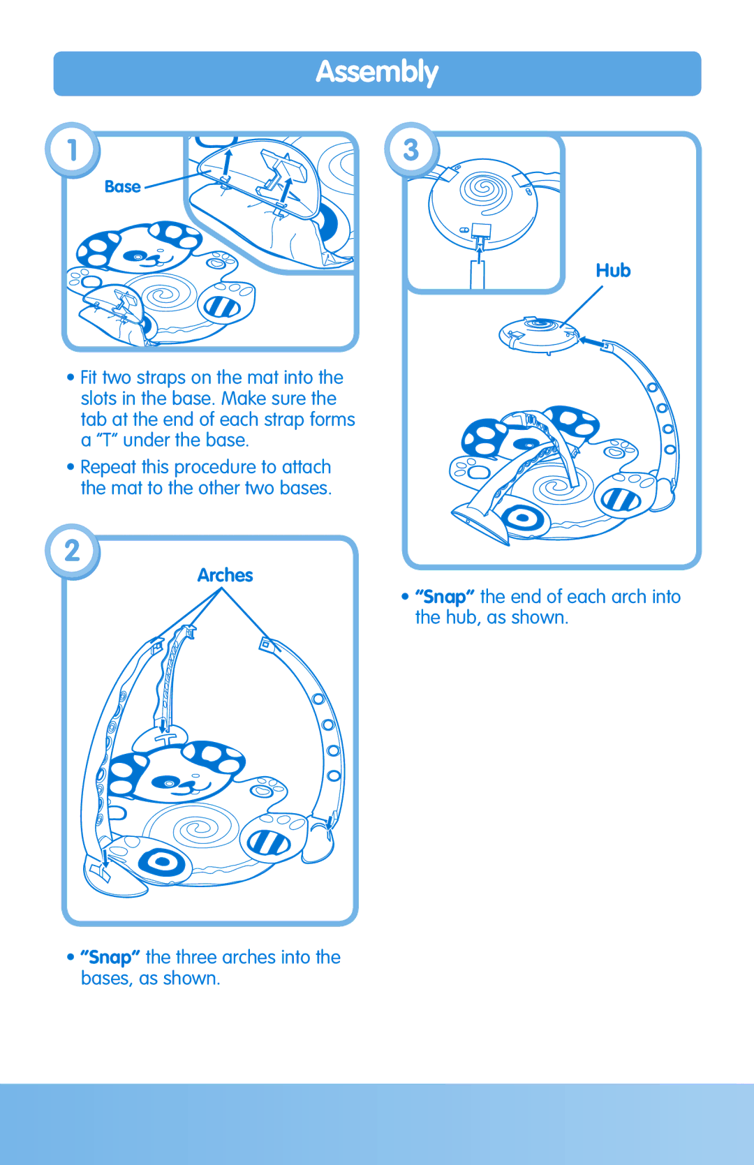 Fisher-Price H8268 instruction sheet Assembly, Hub, Arches 