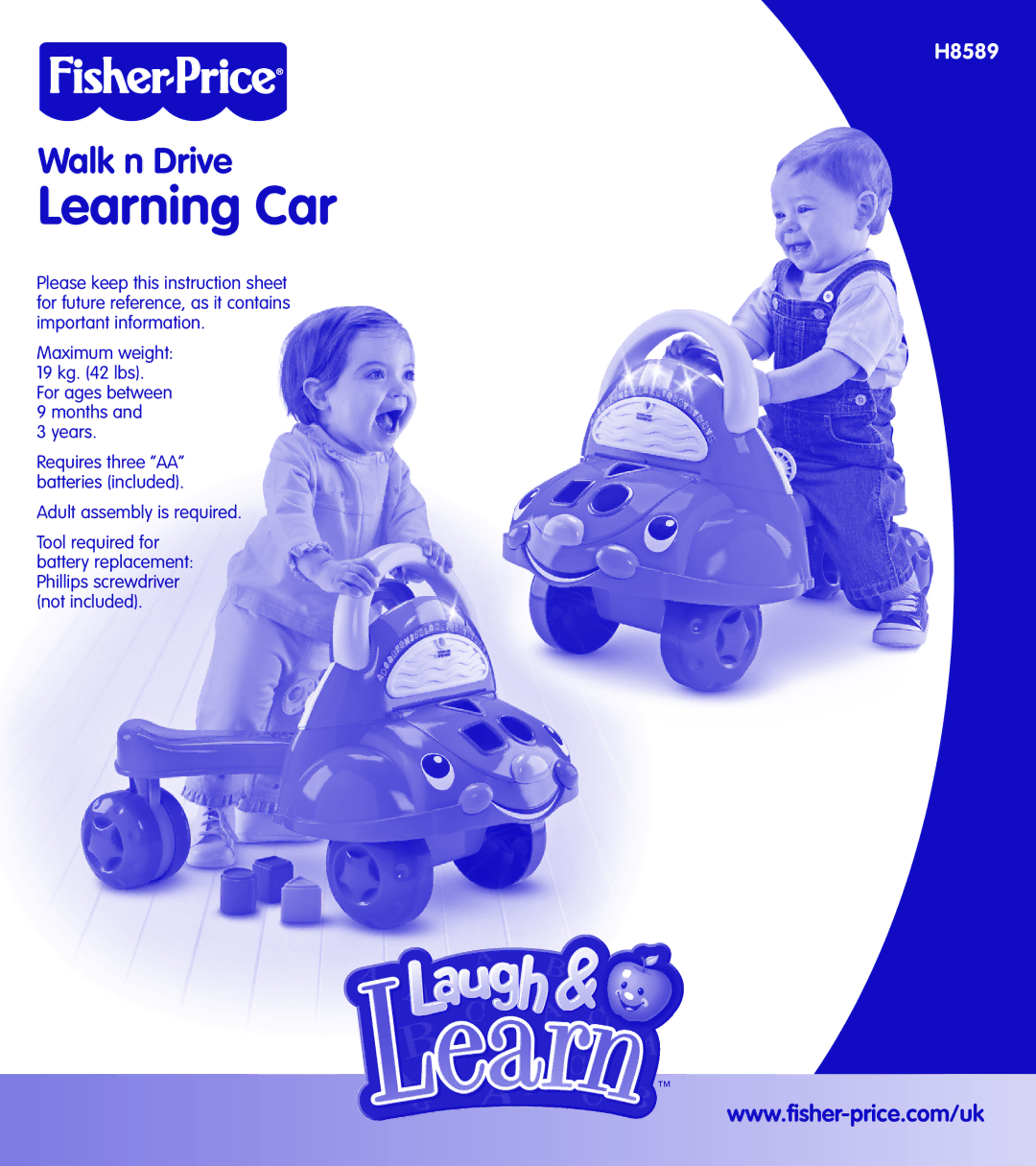 Fisher-Price H8589 instruction sheet Learning Car 