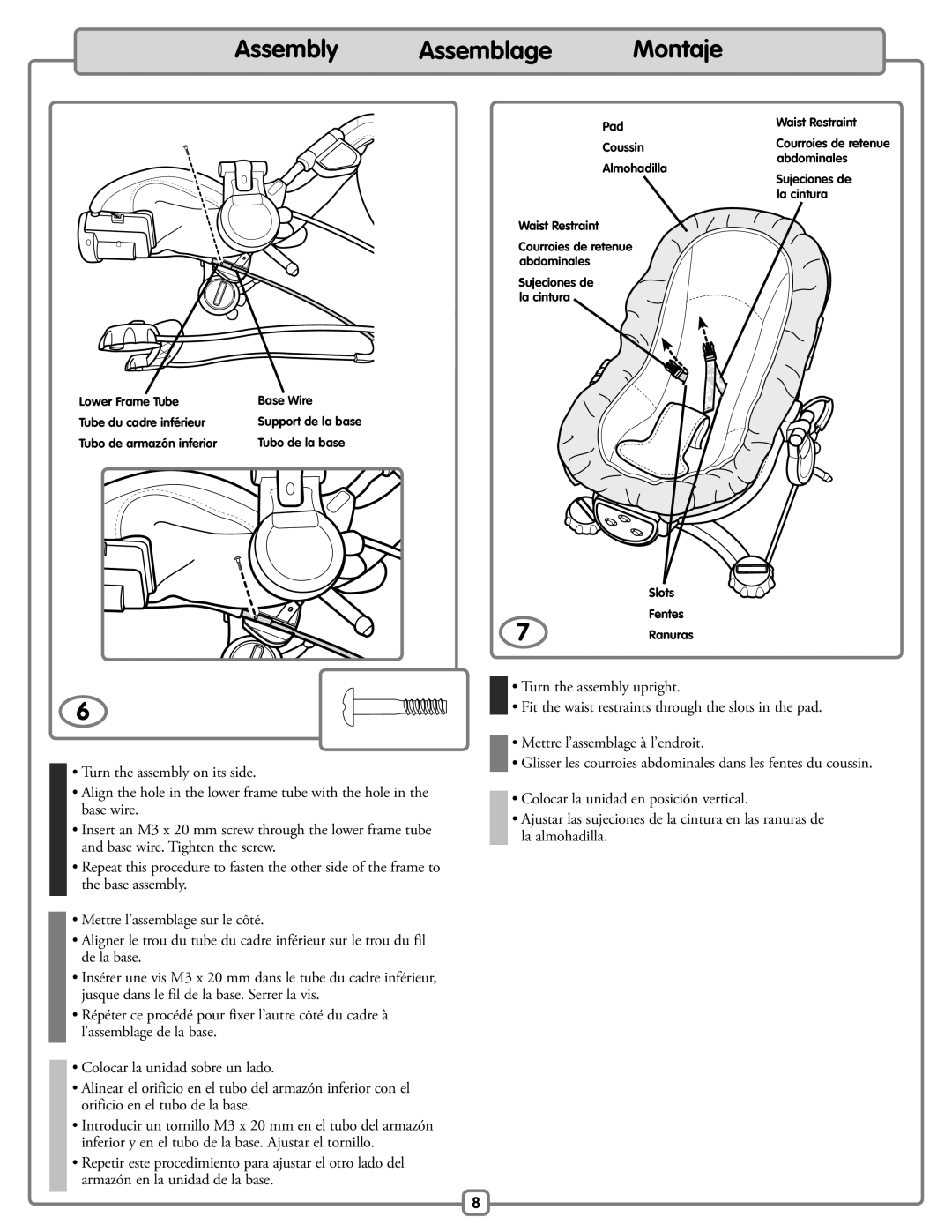 Fisher-Price H9479 manual Pad Waist Restraint Coussin 