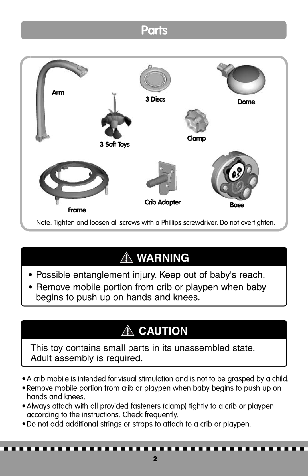 Fisher-Price H9998 instruction sheet Parts 