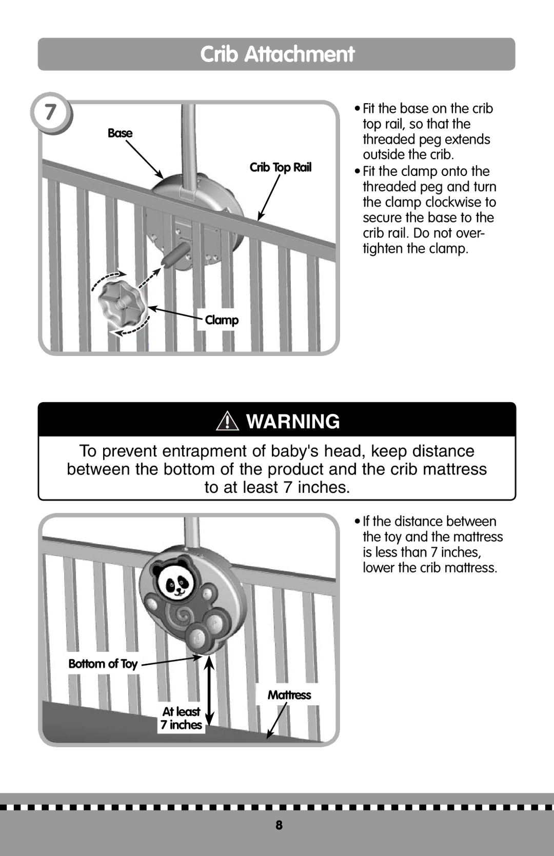 Fisher-Price H9998 instruction sheet Crib Attachment 